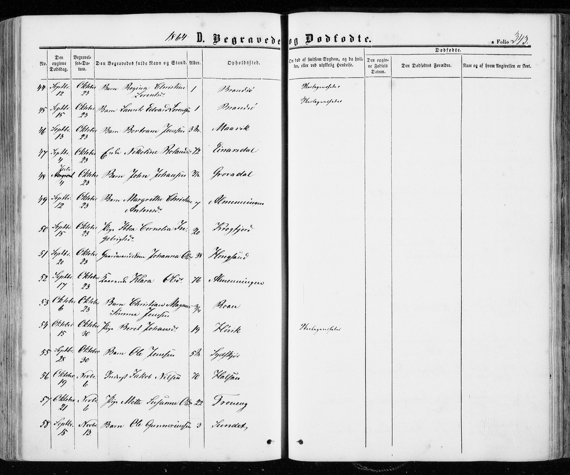 Ministerialprotokoller, klokkerbøker og fødselsregistre - Sør-Trøndelag, AV/SAT-A-1456/657/L0705: Parish register (official) no. 657A06, 1858-1867, p. 343