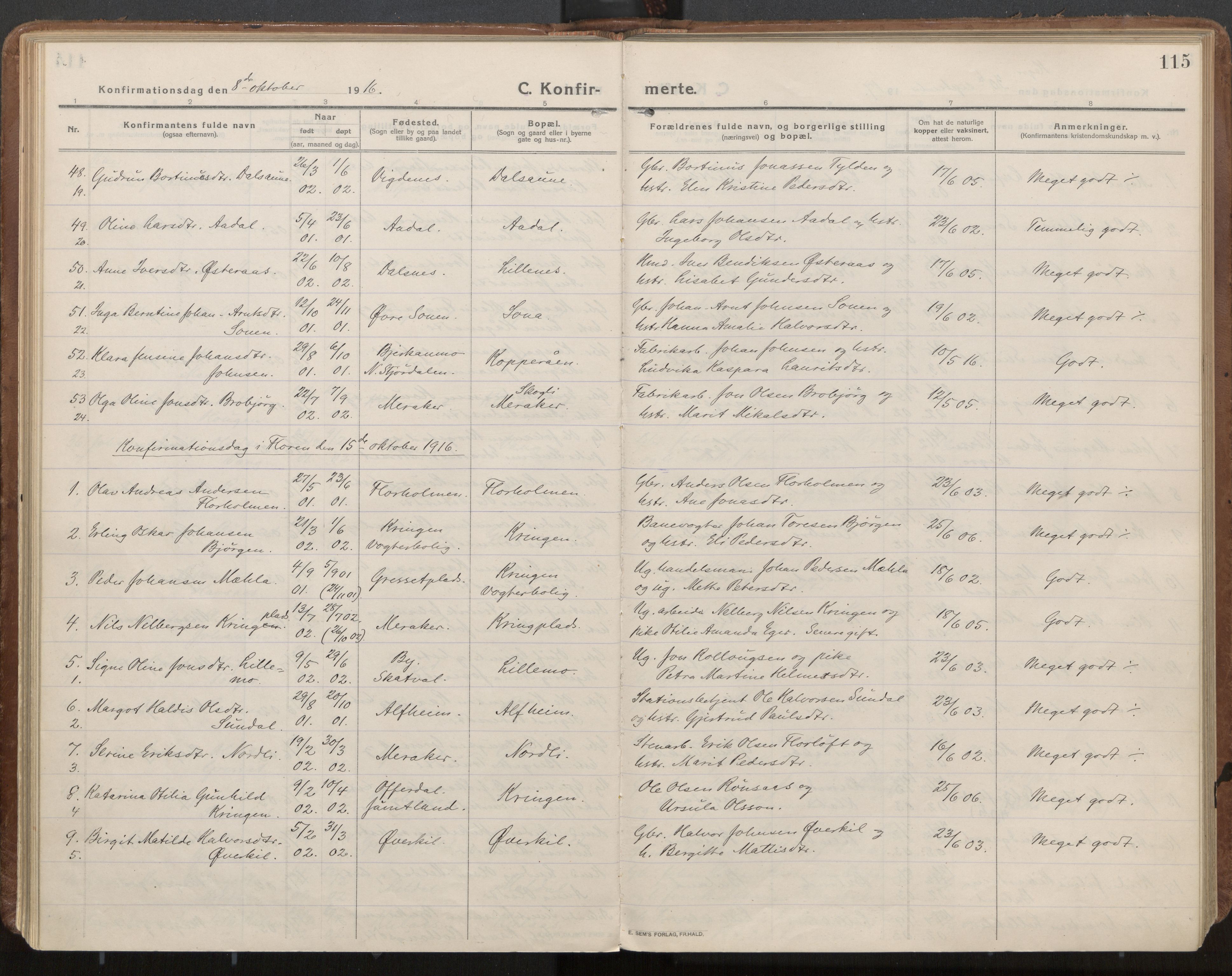 Ministerialprotokoller, klokkerbøker og fødselsregistre - Nord-Trøndelag, SAT/A-1458/703/L0037: Parish register (official) no. 703A10, 1915-1932, p. 115