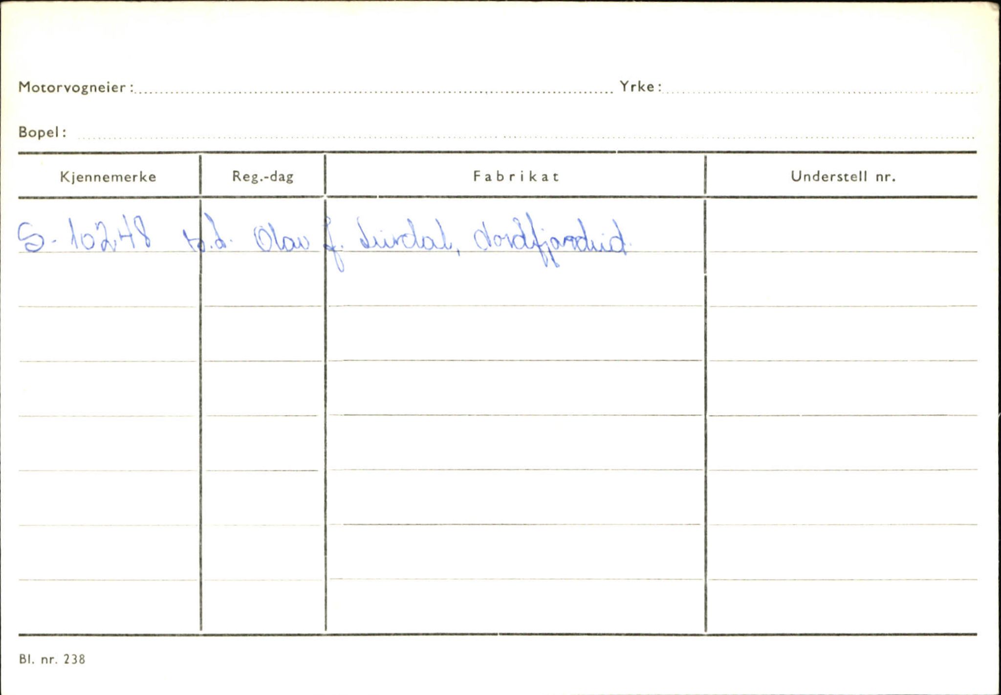 Statens vegvesen, Sogn og Fjordane vegkontor, AV/SAB-A-5301/4/F/L0144: Registerkort Vågsøy A-R, 1945-1975, p. 2235