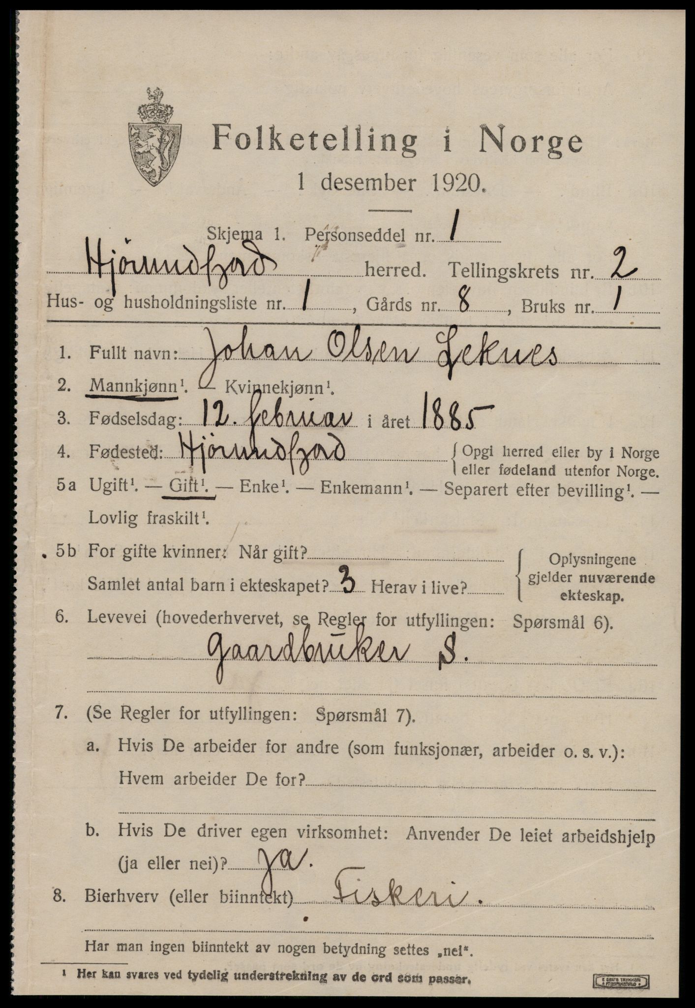 SAT, 1920 census for Hjørundfjord, 1920, p. 747