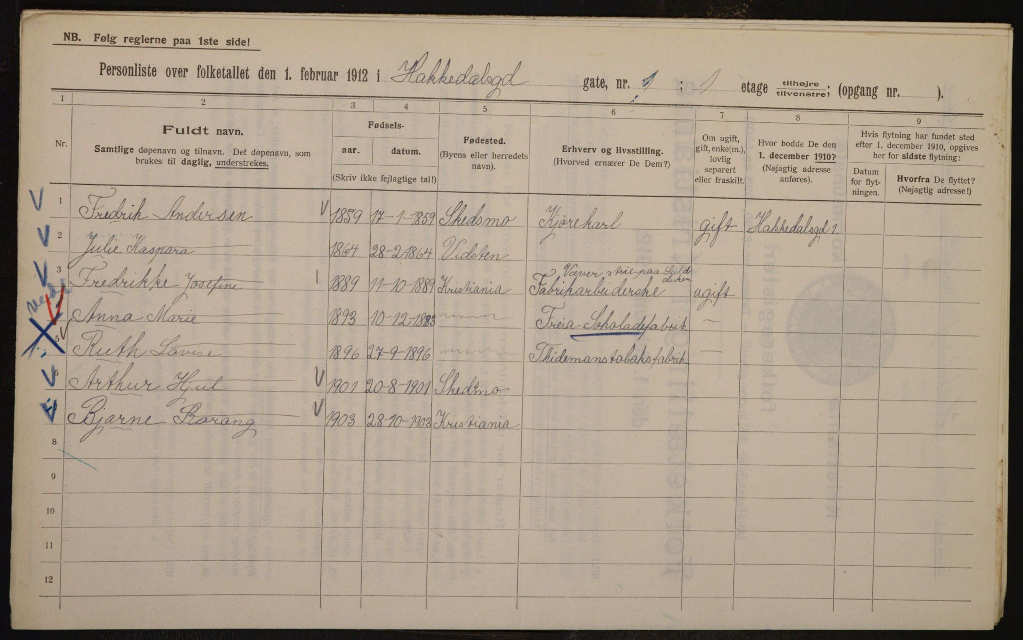 OBA, Municipal Census 1912 for Kristiania, 1912, p. 34022