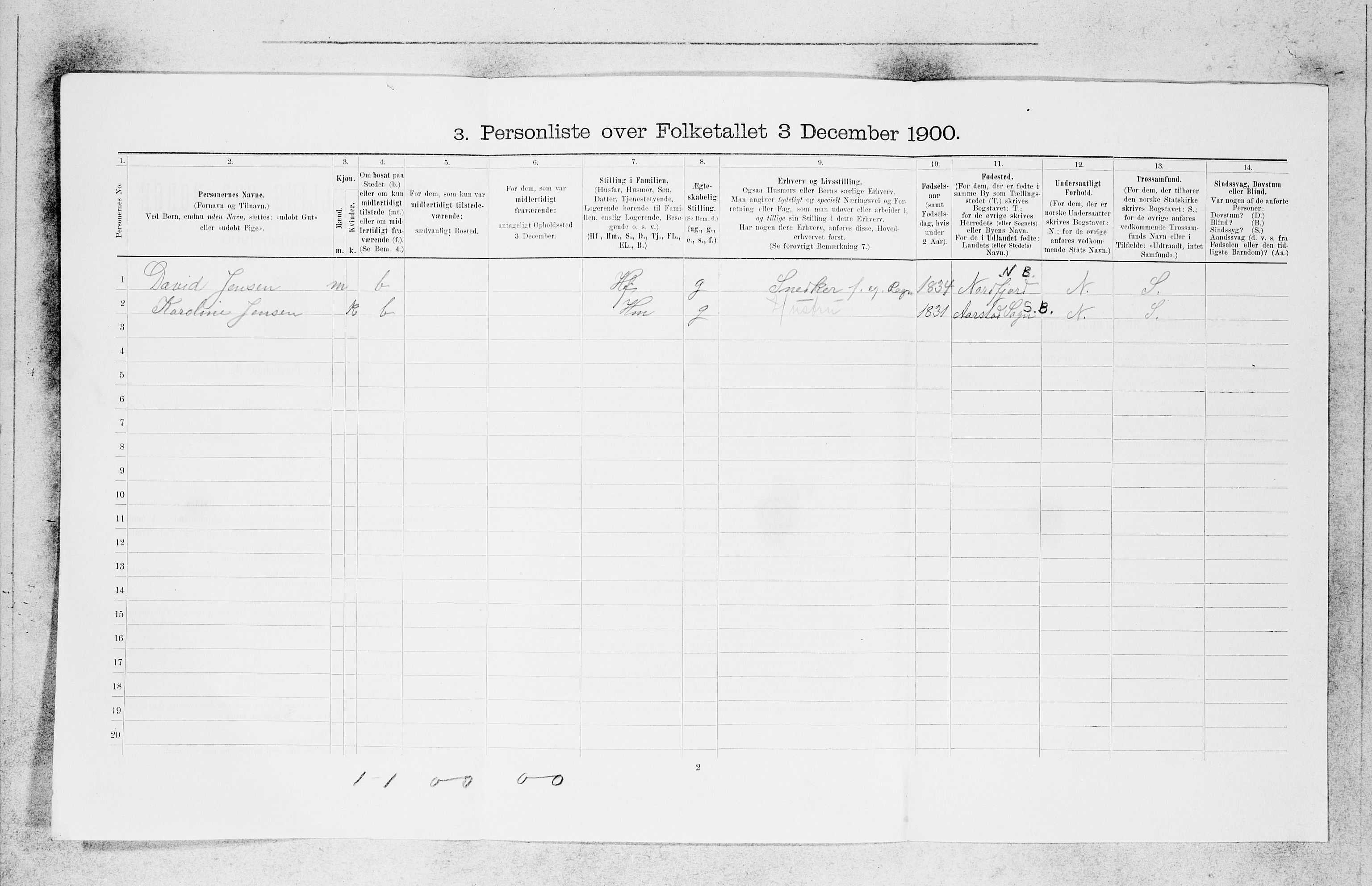 SAB, 1900 census for Bergen, 1900, p. 24989