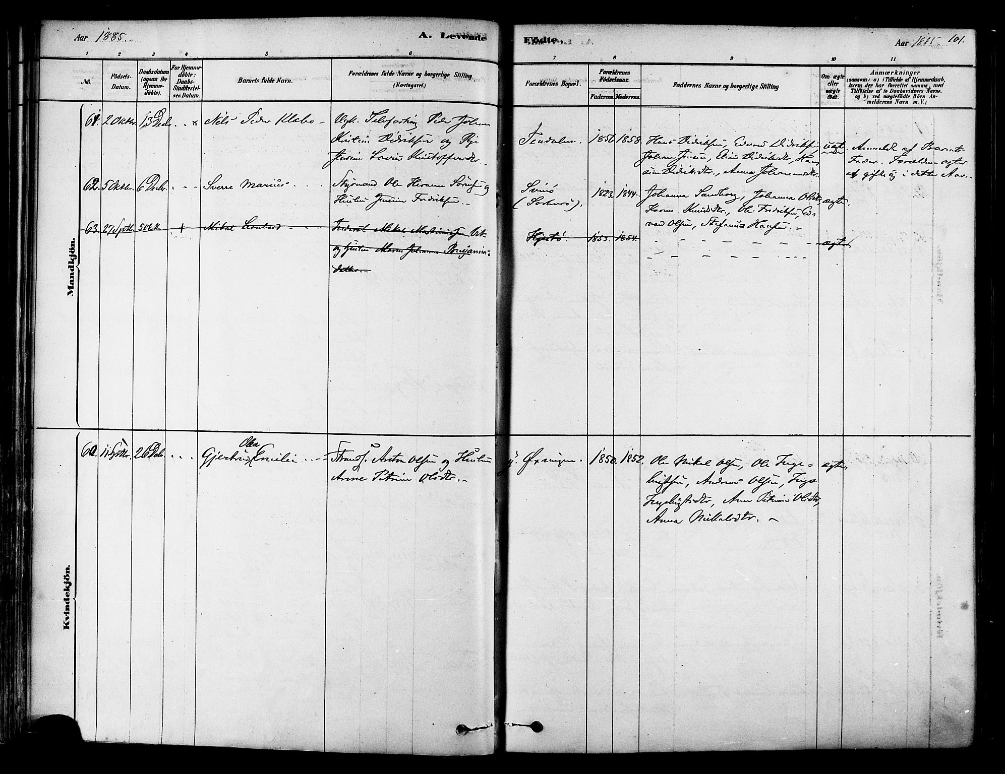 Ministerialprotokoller, klokkerbøker og fødselsregistre - Nordland, AV/SAT-A-1459/834/L0507: Parish register (official) no. 834A05, 1878-1892, p. 101