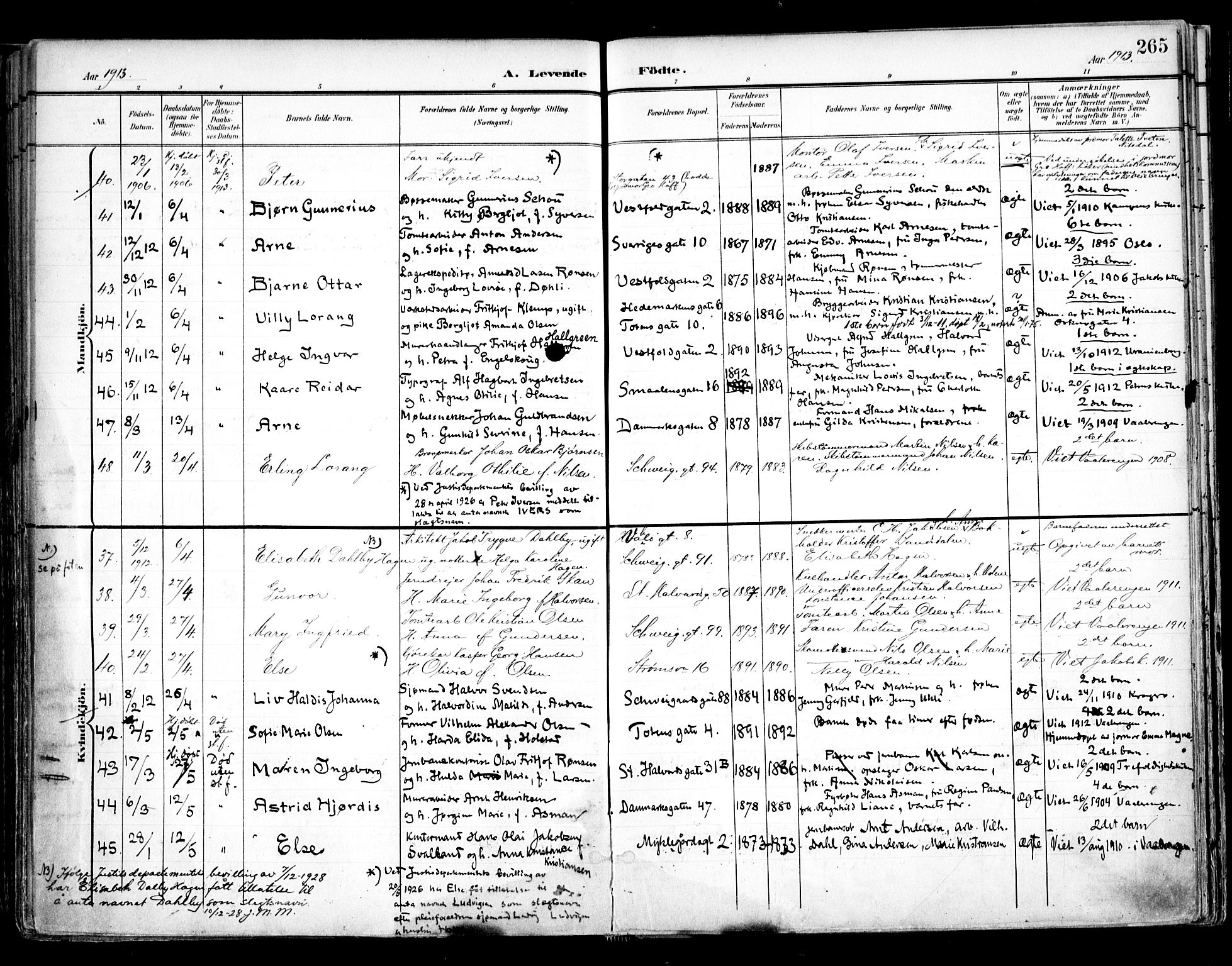 Vålerengen prestekontor Kirkebøker, AV/SAO-A-10878/F/Fa/L0001: Parish register (official) no. 1, 1899-1915, p. 265