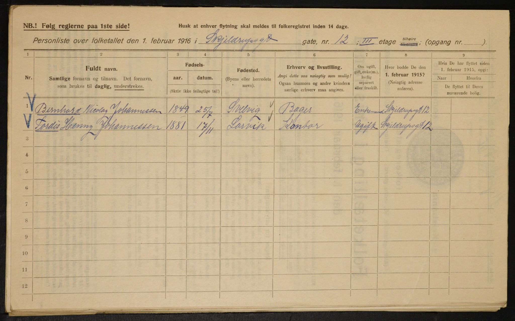 OBA, Municipal Census 1916 for Kristiania, 1916, p. 98242