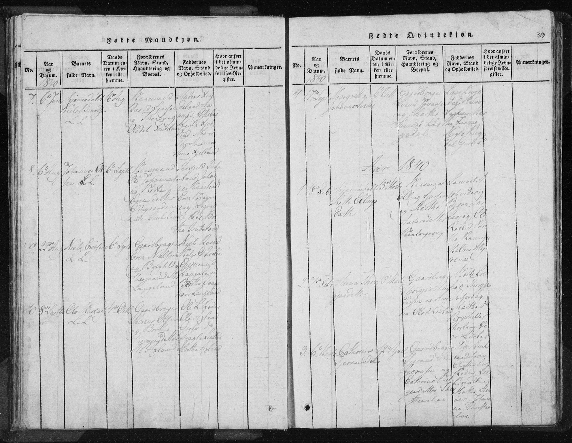 Vikedal sokneprestkontor, AV/SAST-A-101840/01/IV: Parish register (official) no. A 5, 1817-1850, p. 39