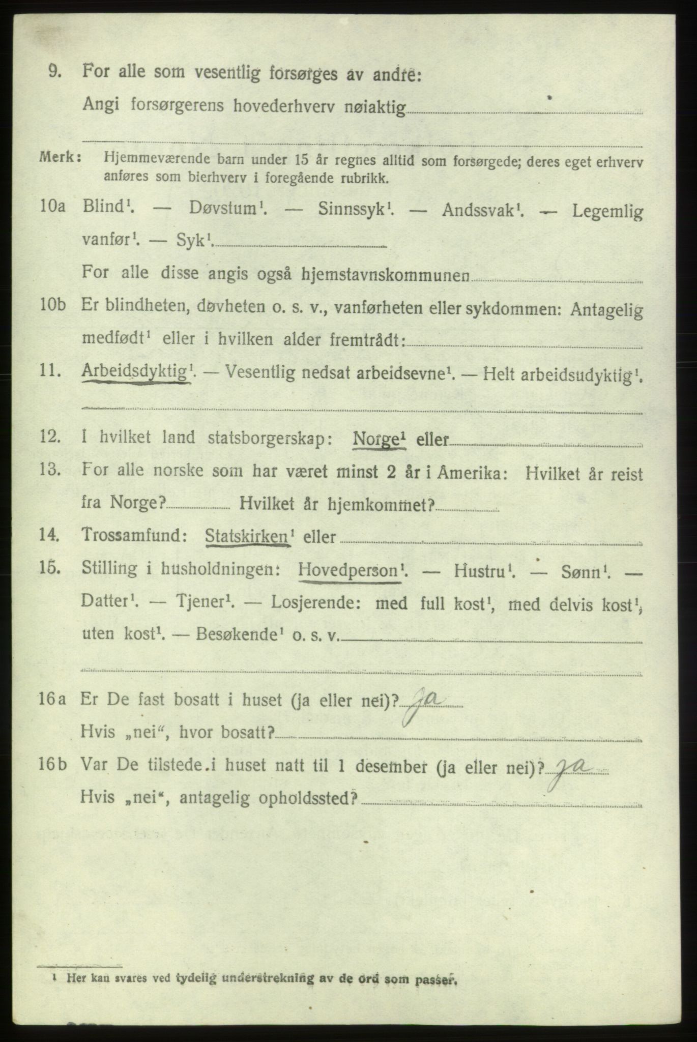 SAB, 1920 census for Bremnes, 1920, p. 1783
