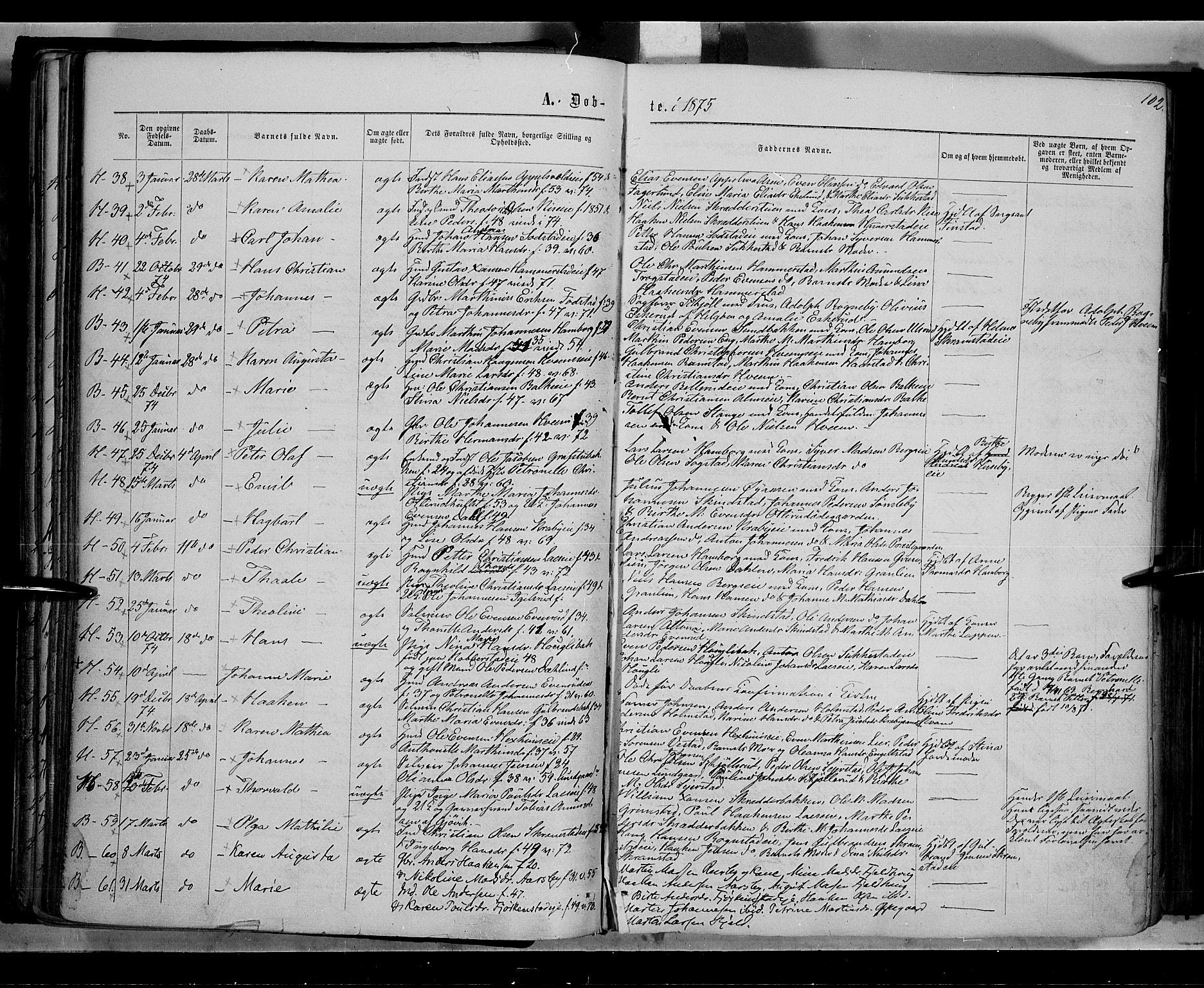 Østre Toten prestekontor, AV/SAH-PREST-104/H/Ha/Haa/L0005: Parish register (official) no. 5, 1866-1877, p. 102