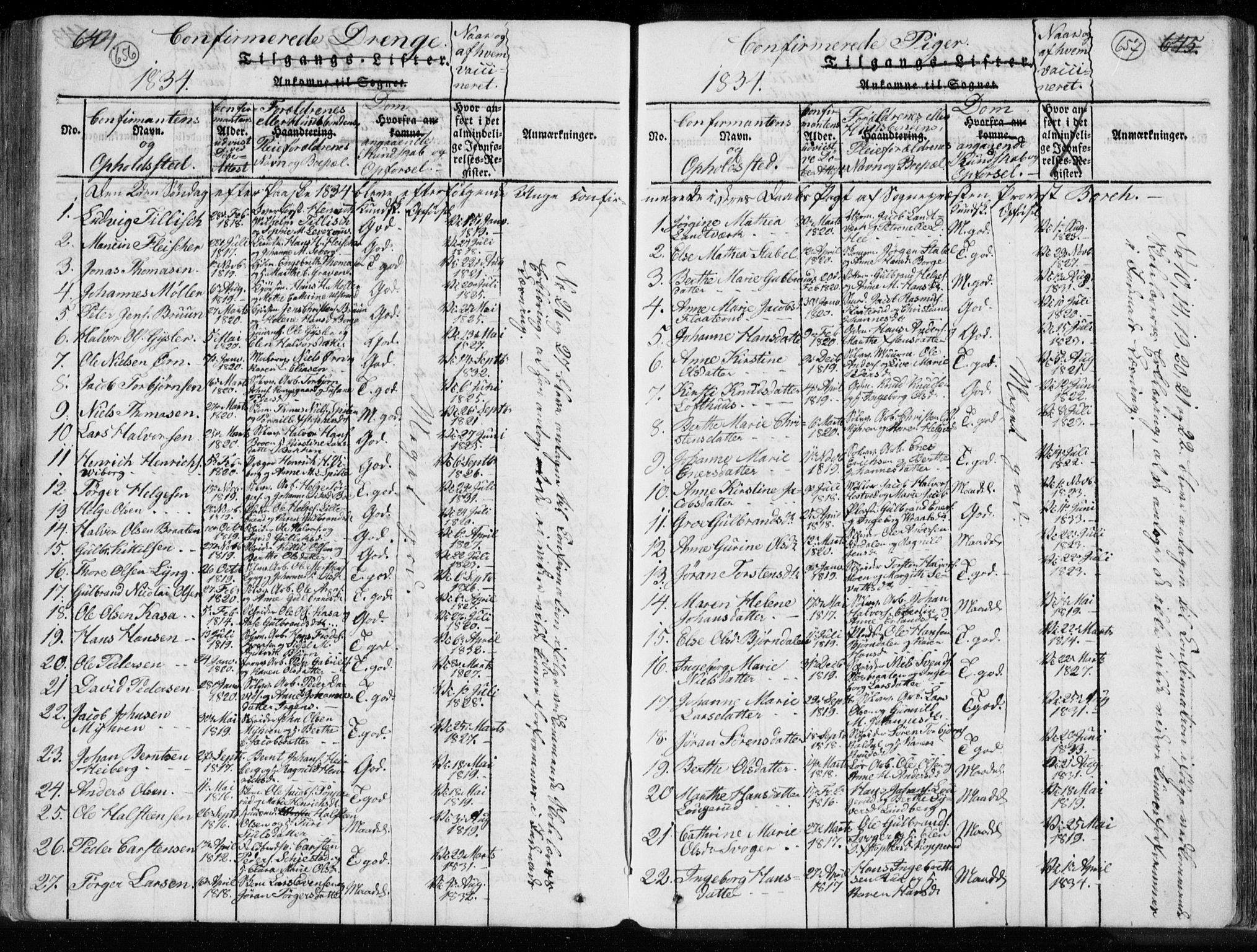 Kongsberg kirkebøker, SAKO/A-22/F/Fa/L0008: Parish register (official) no. I 8, 1816-1839, p. 656-657