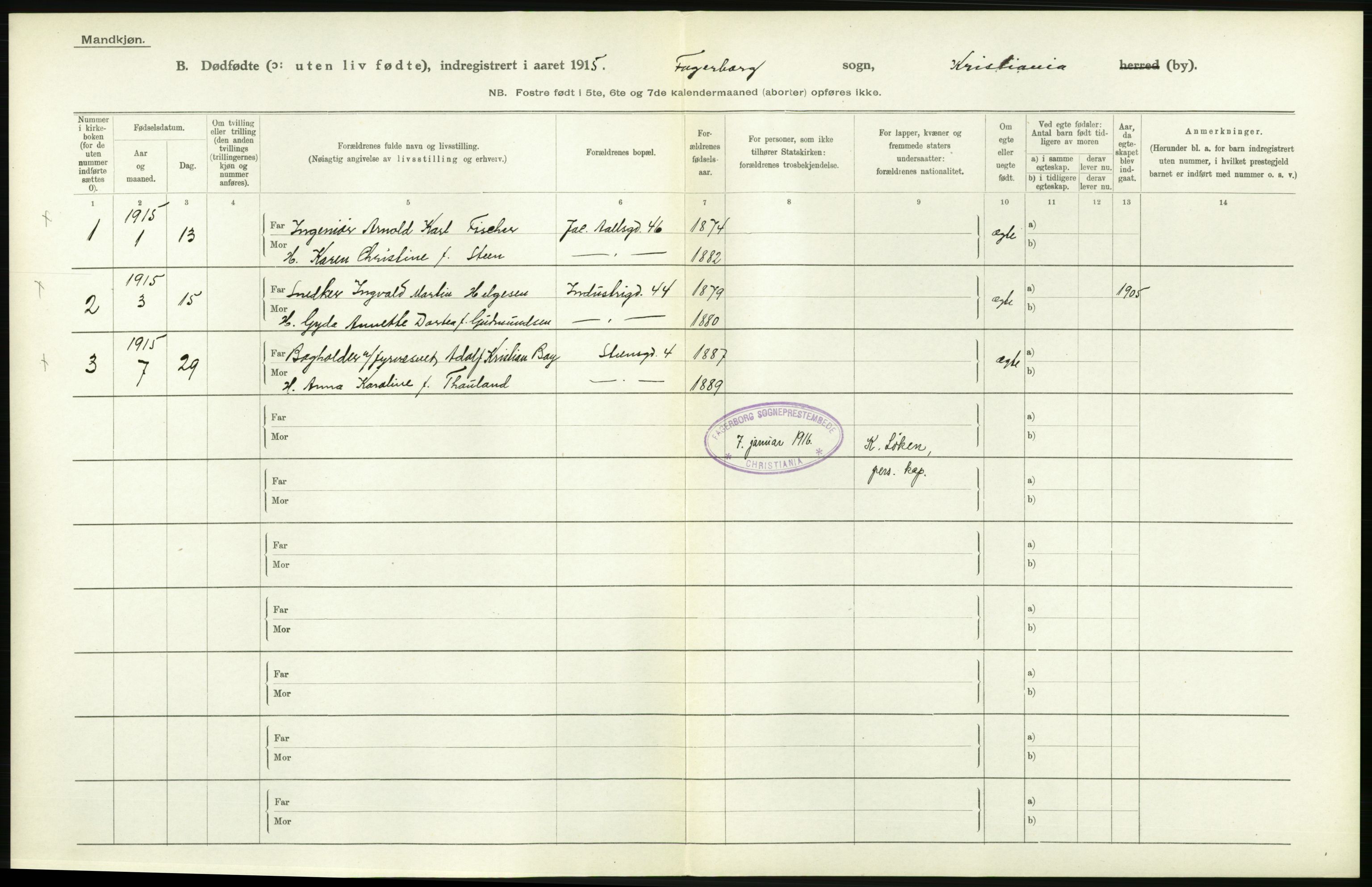 Statistisk sentralbyrå, Sosiodemografiske emner, Befolkning, AV/RA-S-2228/D/Df/Dfb/Dfbe/L0010: Kristiania: Døde, dødfødte., 1915, p. 418