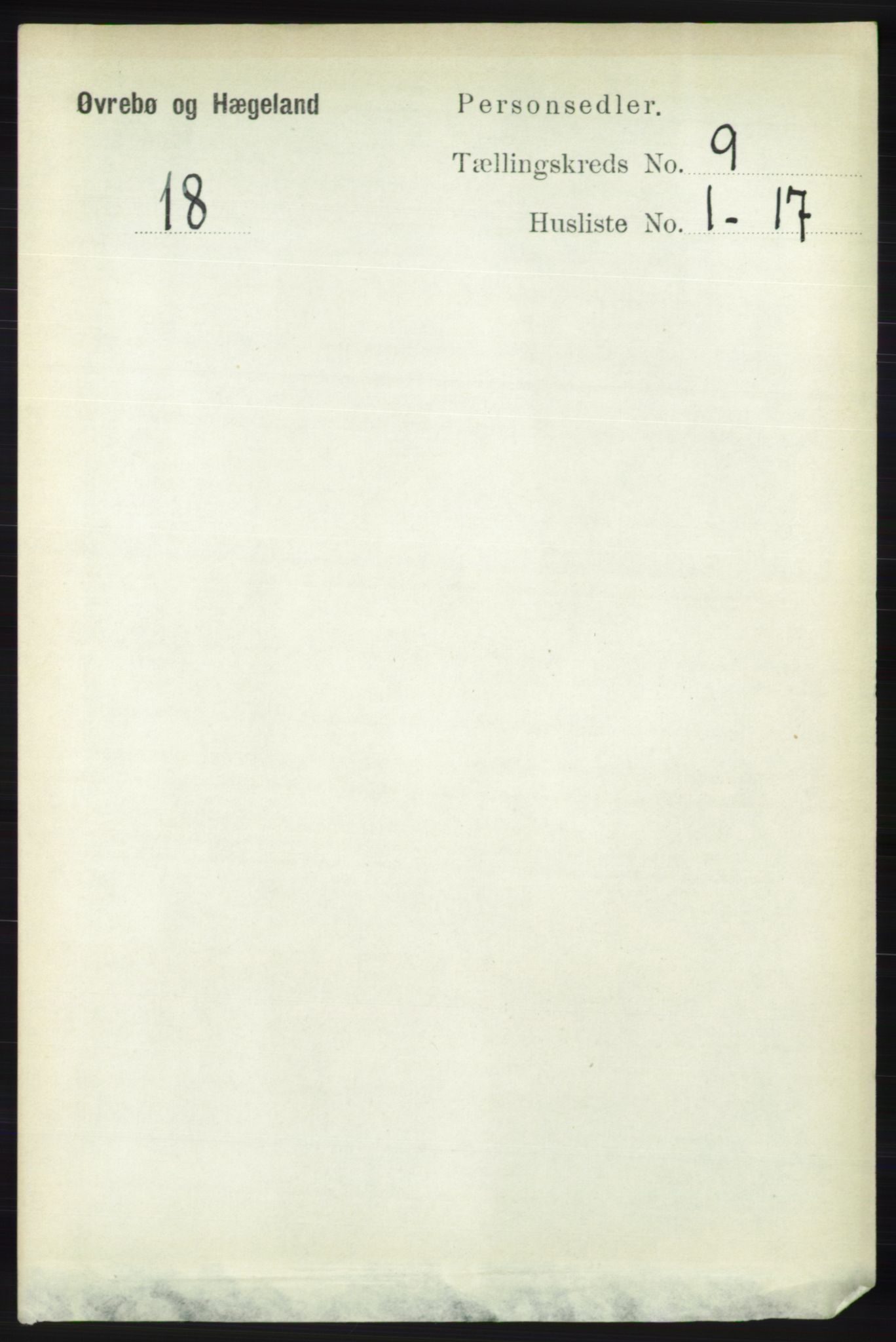 RA, 1891 census for 1016 Øvrebø og Hægeland, 1891, p. 1747