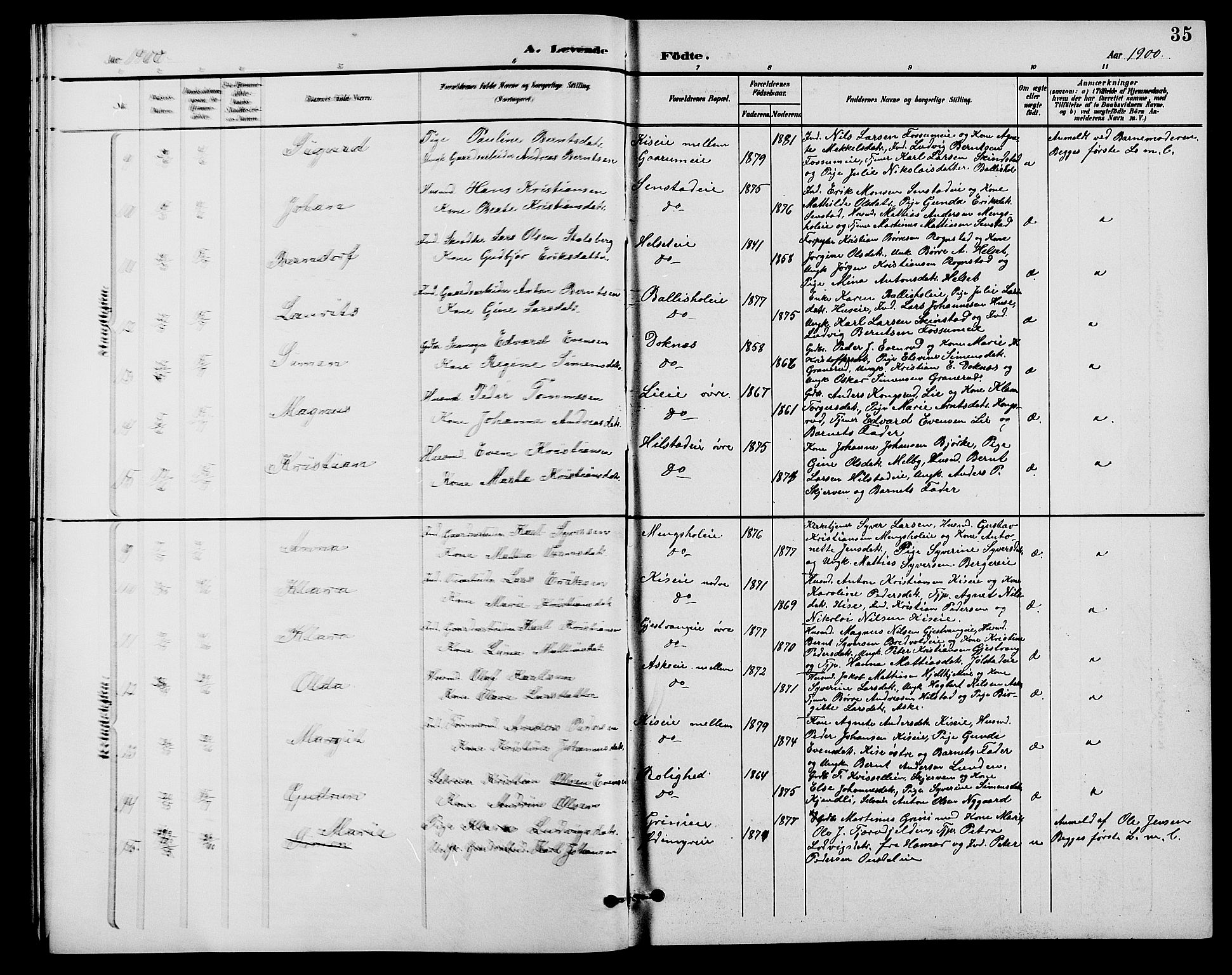 Nes prestekontor, Hedmark, AV/SAH-PREST-020/L/La/L0007: Parish register (copy) no. 7, 1892-1912, p. 35