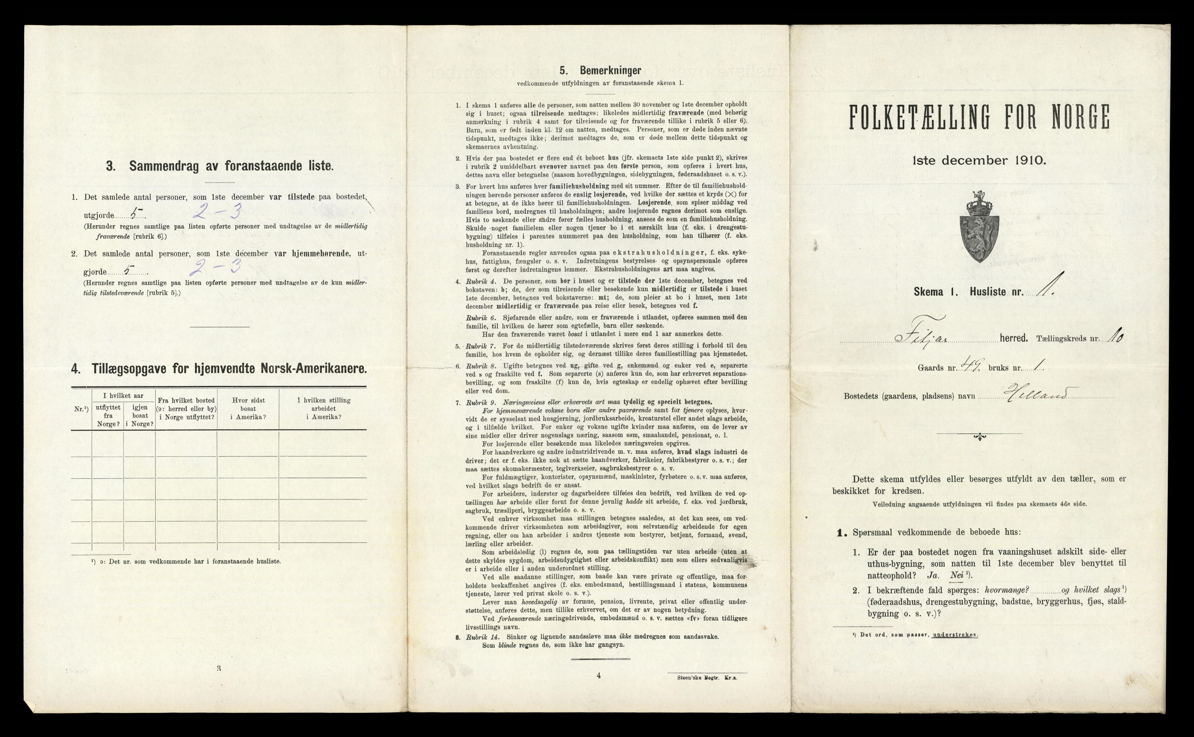 RA, 1910 census for Fitjar, 1910, p. 545