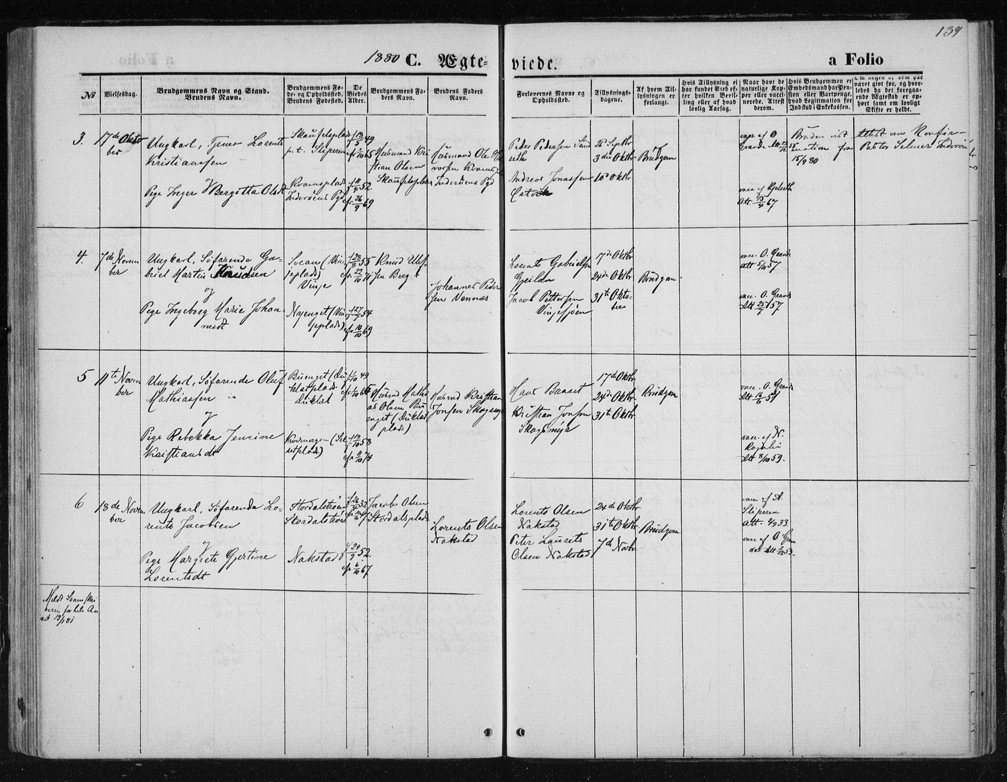 Ministerialprotokoller, klokkerbøker og fødselsregistre - Nord-Trøndelag, AV/SAT-A-1458/733/L0324: Parish register (official) no. 733A03, 1870-1883, p. 139