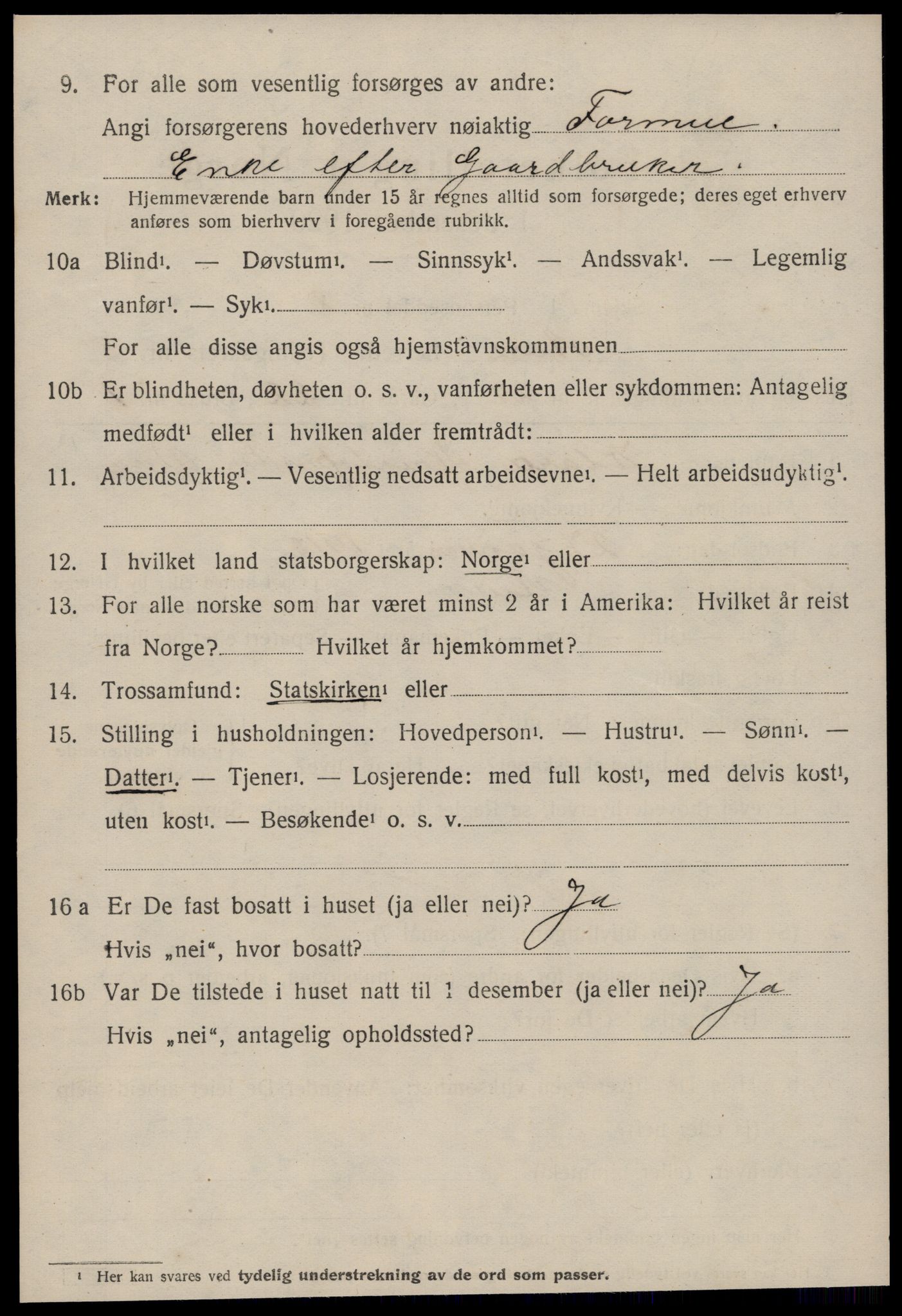 SAT, 1920 census for Aure, 1920, p. 2451