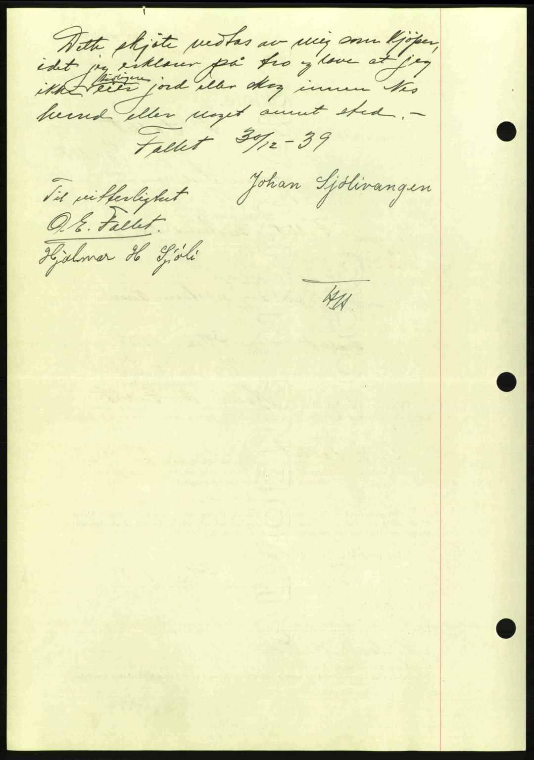 Nes tingrett, SAO/A-10548/G/Gb/Gbb/L0010: Mortgage book no. 54, 1939-1940, Diary no: : 19/1940
