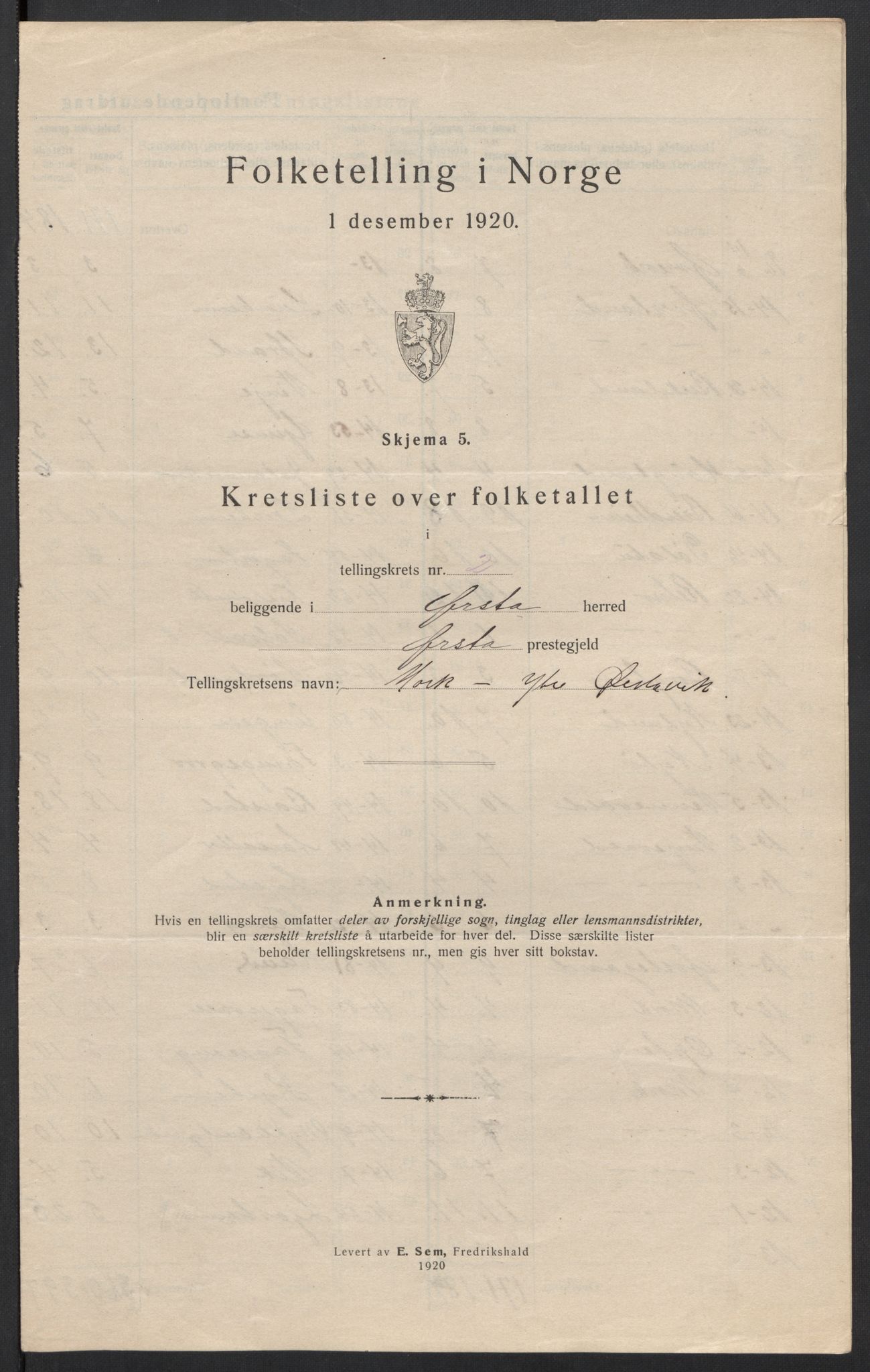 SAT, 1920 census for Ørsta, 1920, p. 9