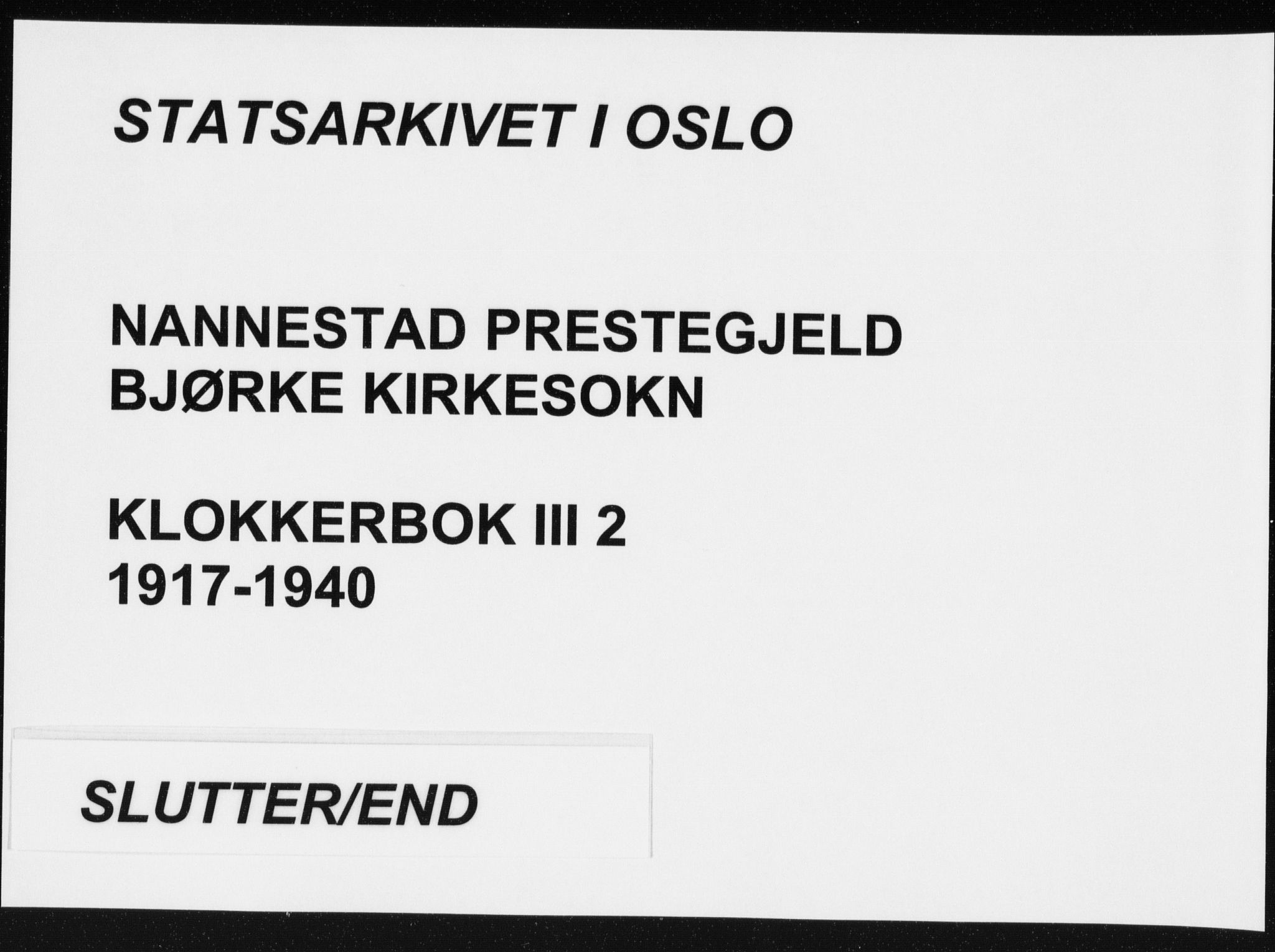 Nannestad prestekontor Kirkebøker, SAO/A-10414a/G/Gc/L0002: Parish register (copy) no. III 2, 1917-1940