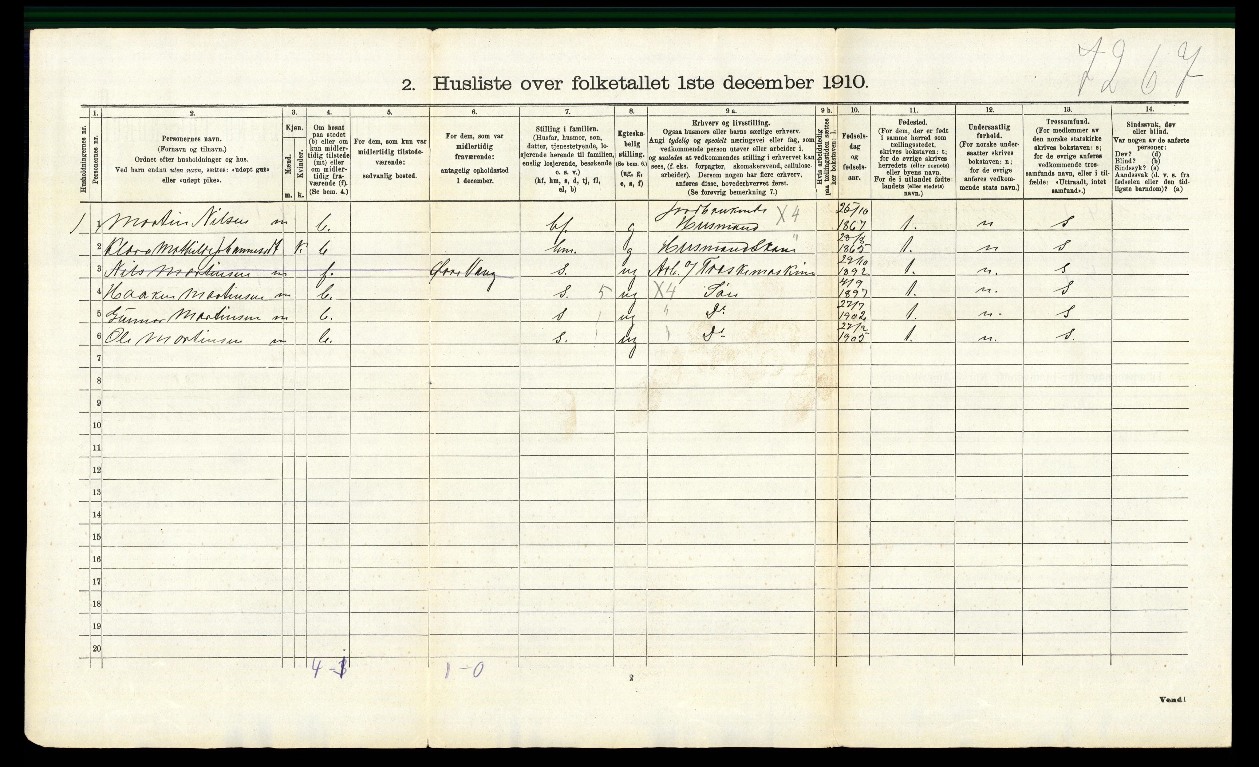 RA, 1910 census for Østre Toten, 1910, p. 1344