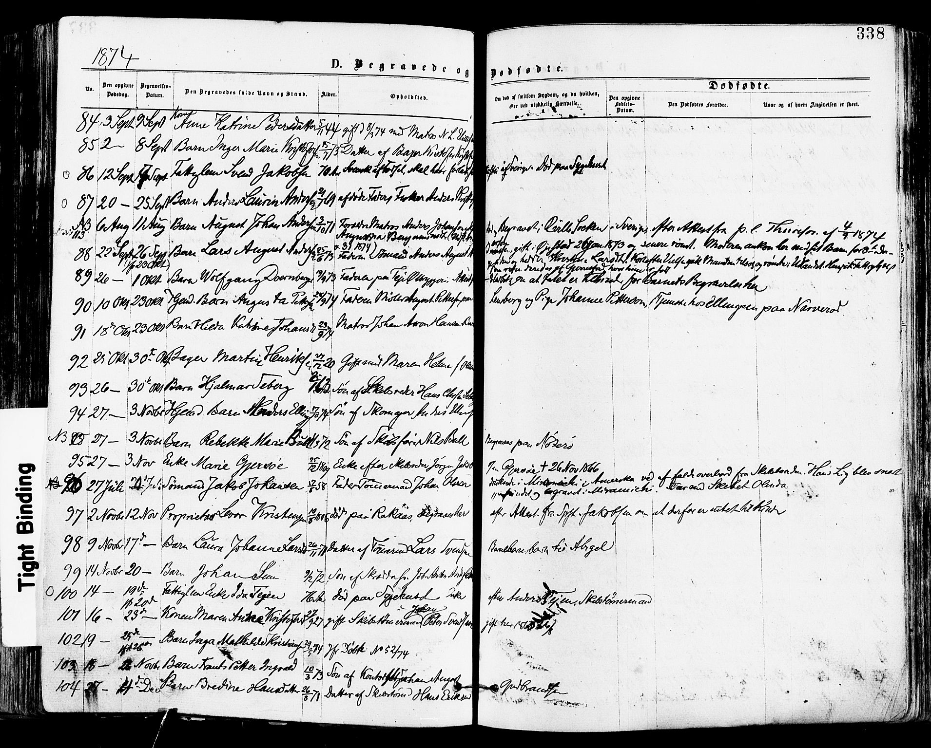 Tønsberg kirkebøker, AV/SAKO-A-330/F/Fa/L0010: Parish register (official) no. I 10, 1874-1880, p. 338