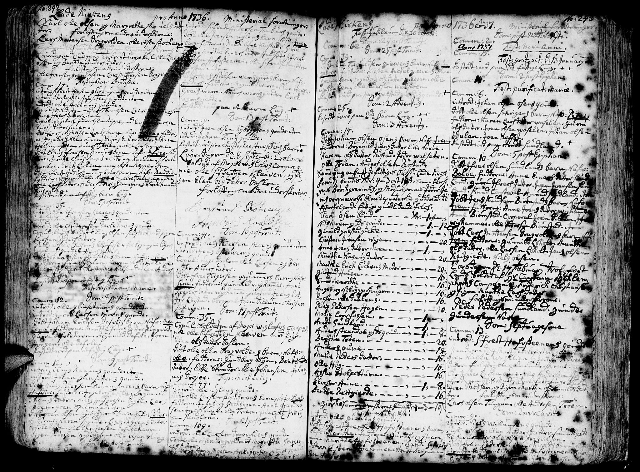 Ministerialprotokoller, klokkerbøker og fødselsregistre - Sør-Trøndelag, SAT/A-1456/606/L0275: Parish register (official) no. 606A01 /1, 1727-1780, p. 242-243