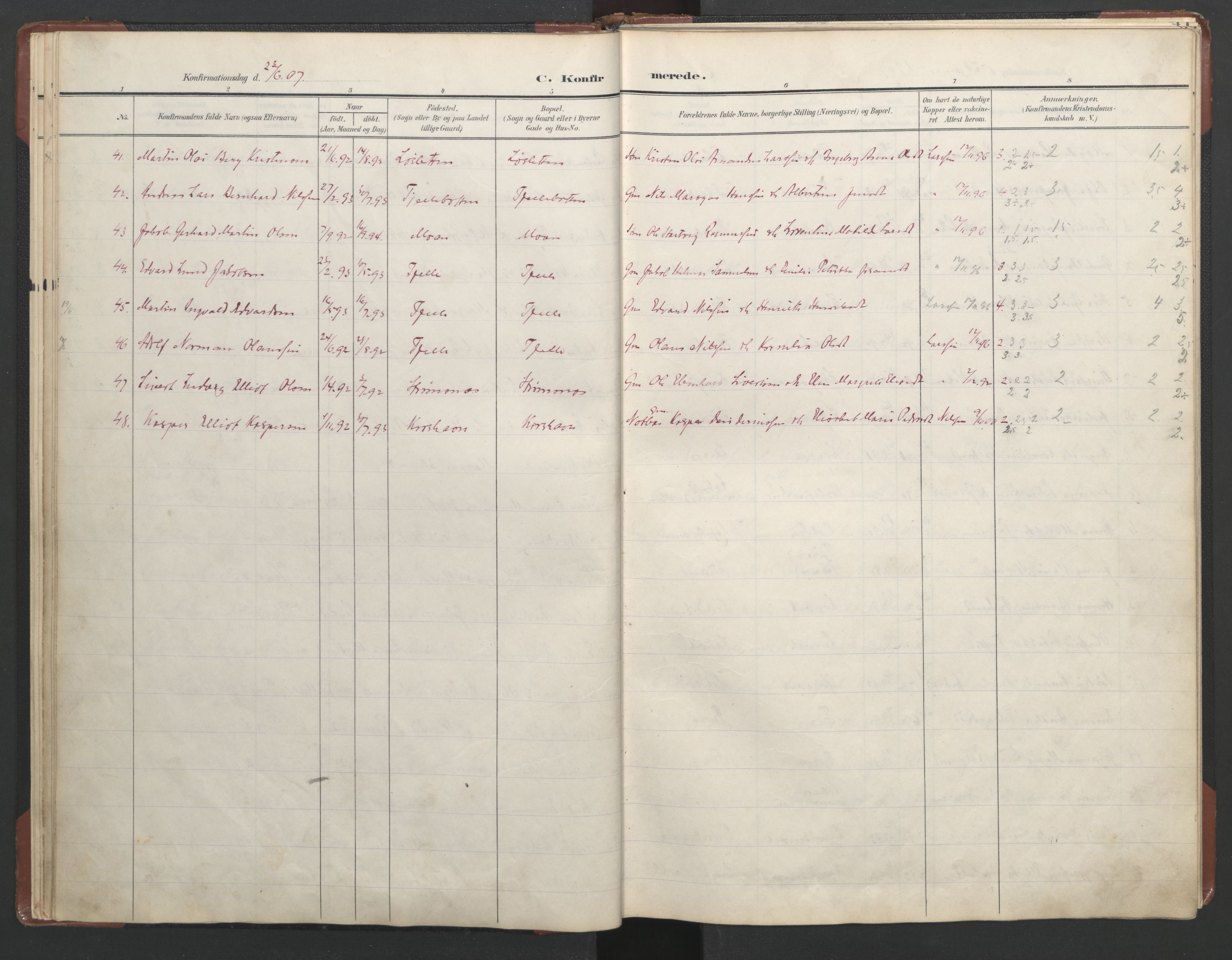 Ministerialprotokoller, klokkerbøker og fødselsregistre - Nordland, AV/SAT-A-1459/863/L0918: Parish register (copy) no. 863C08, 1906-1921