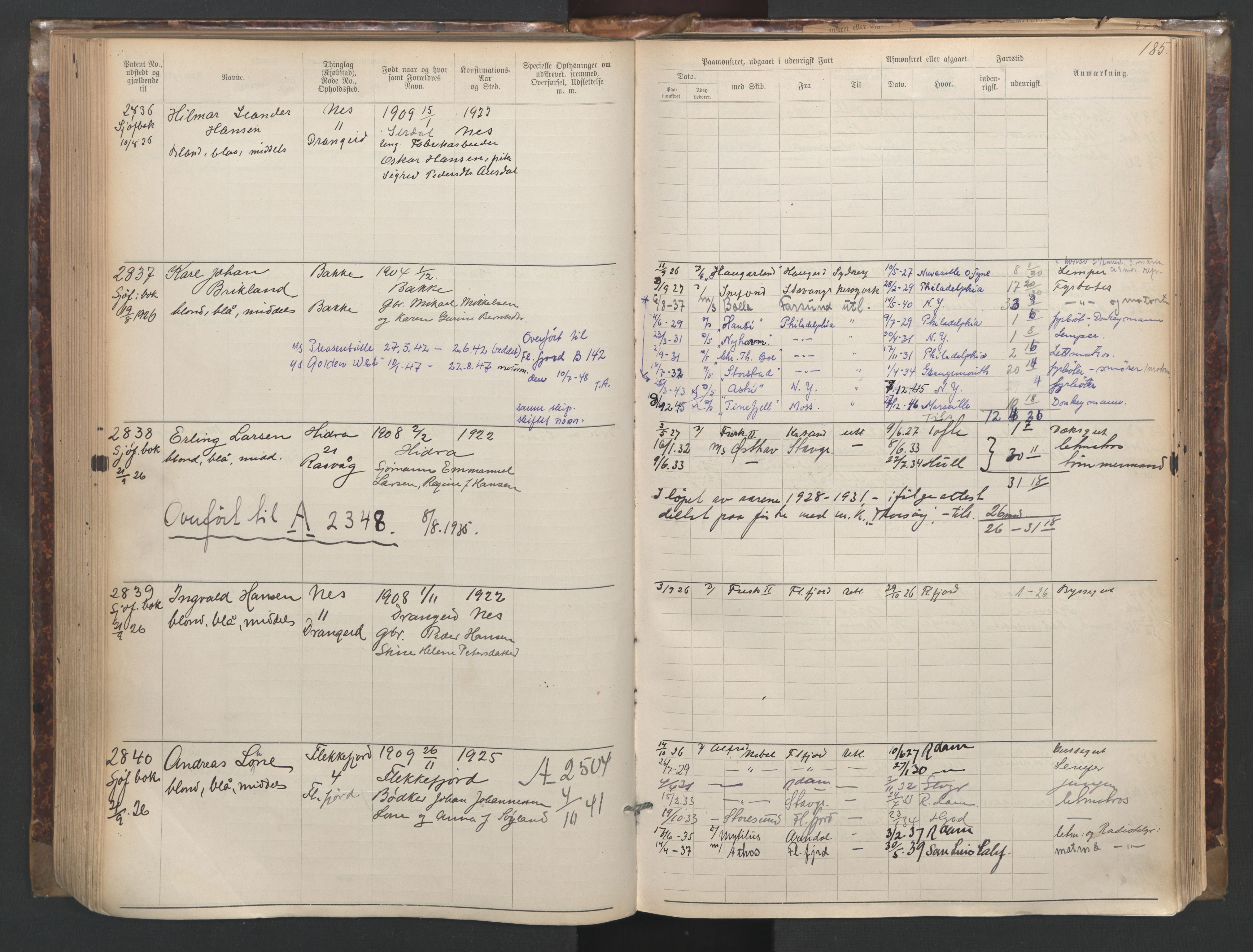 Flekkefjord mønstringskrets, AV/SAK-2031-0018/F/Fa/L0003: Annotasjonsrulle nr 1921-2963 med register, N-3, 1892-1948, p. 217