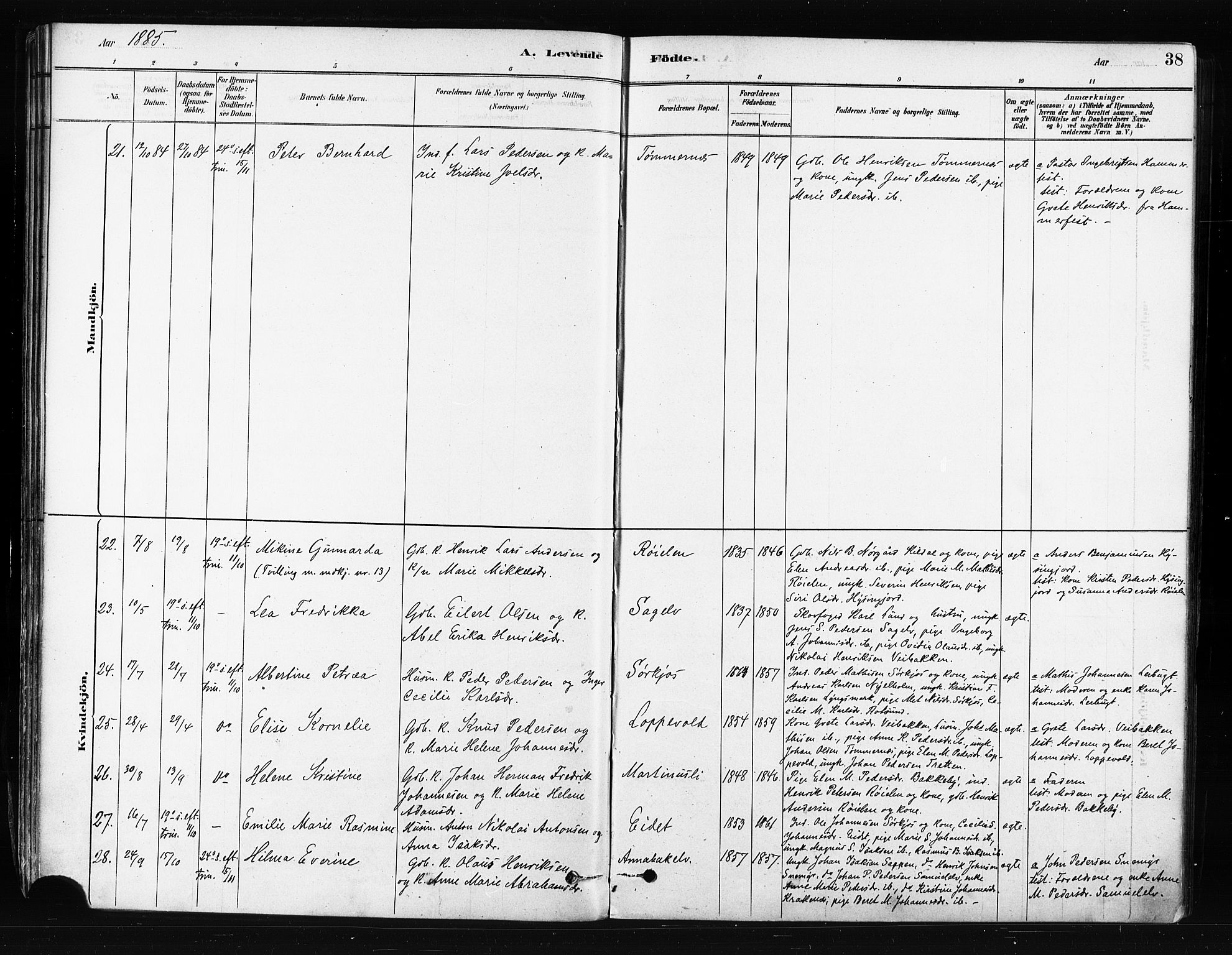 Skjervøy sokneprestkontor, AV/SATØ-S-1300/H/Ha/Haa/L0014kirke: Parish register (official) no. 14, 1878-1894, p. 38