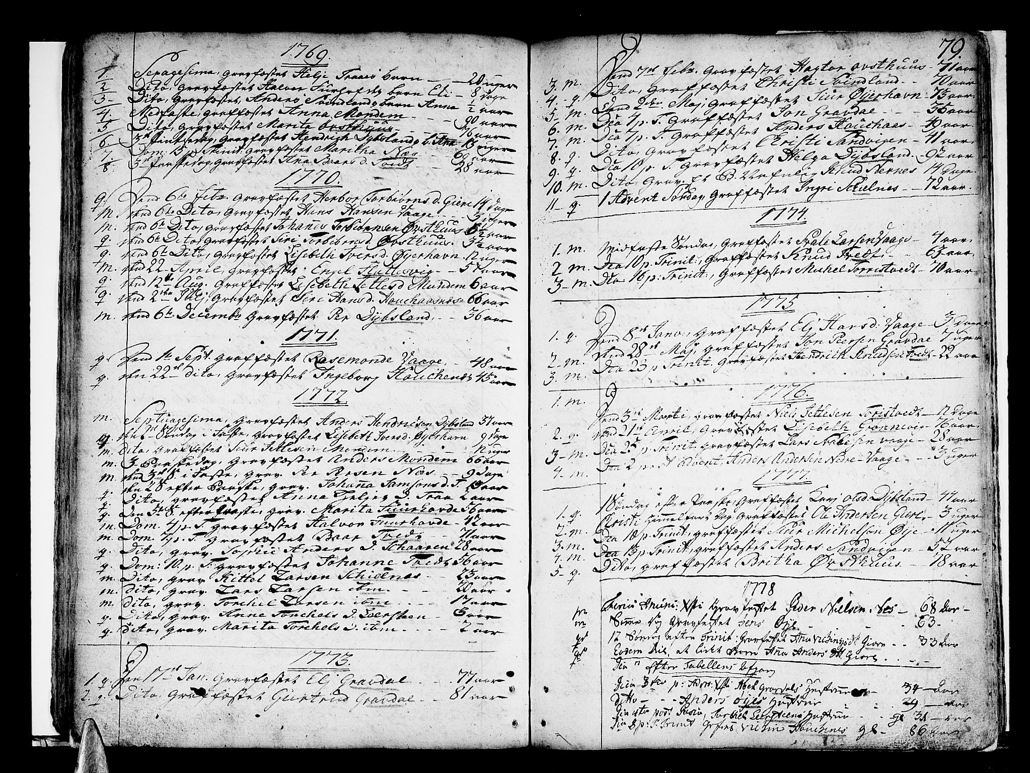 Strandebarm sokneprestembete, SAB/A-78401/H/Haa: Parish register (official) no. A 3 /3, 1751-1787, p. 79