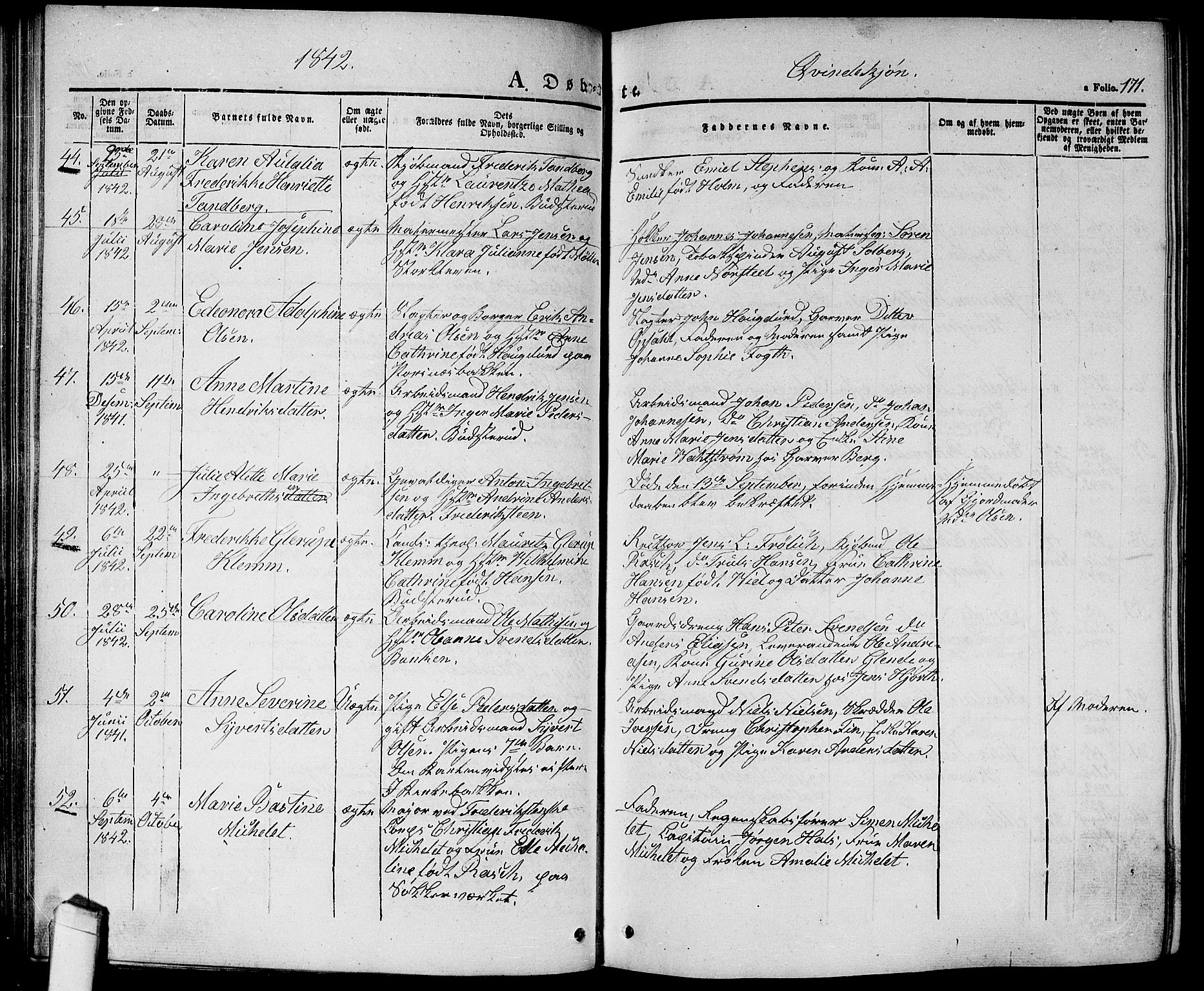 Halden prestekontor Kirkebøker, AV/SAO-A-10909/G/Ga/L0003: Parish register (copy) no. 3, 1834-1844, p. 171