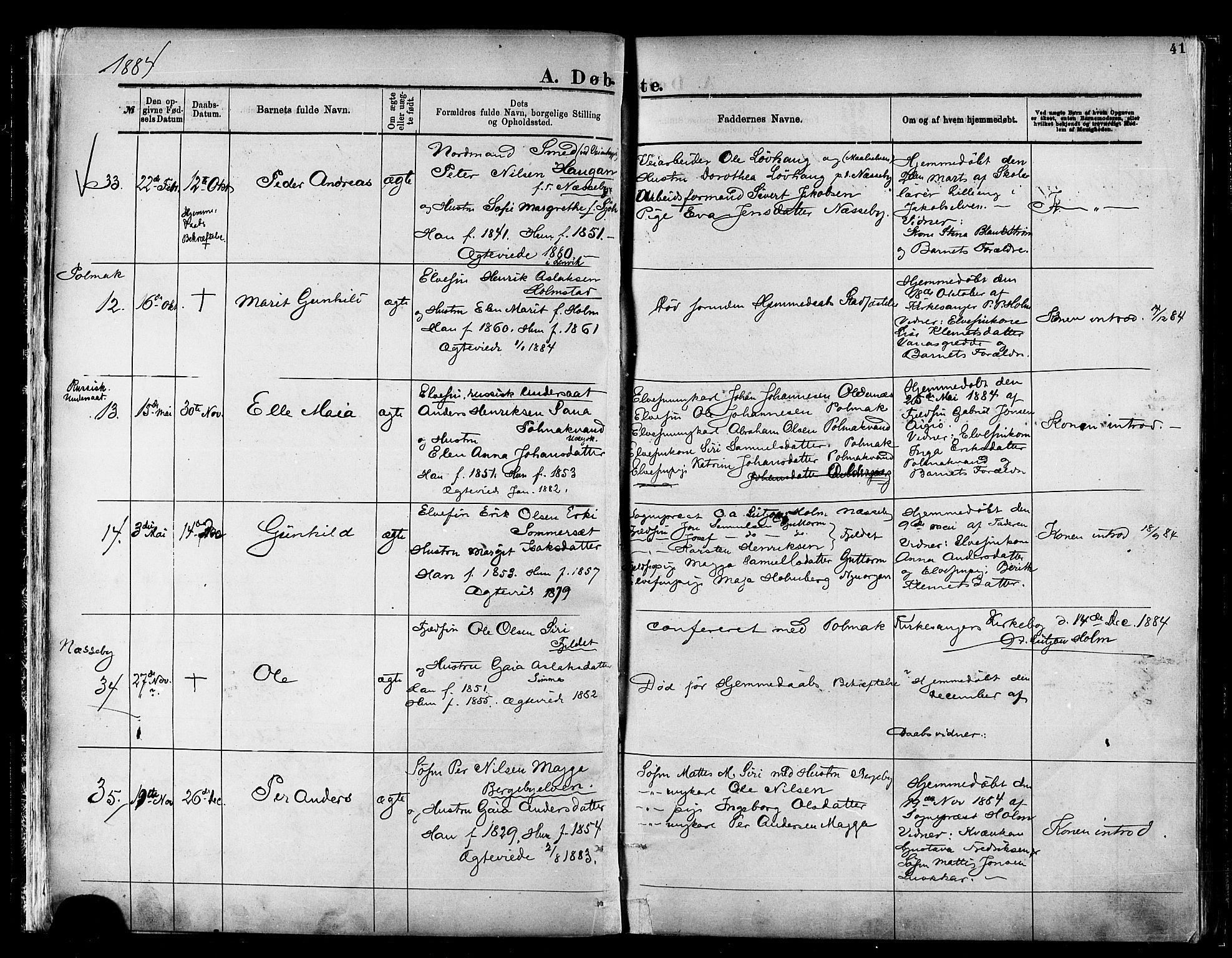 Nesseby sokneprestkontor, AV/SATØ-S-1330/H/Ha/L0004kirke: Parish register (official) no. 4, 1877-1884, p. 41