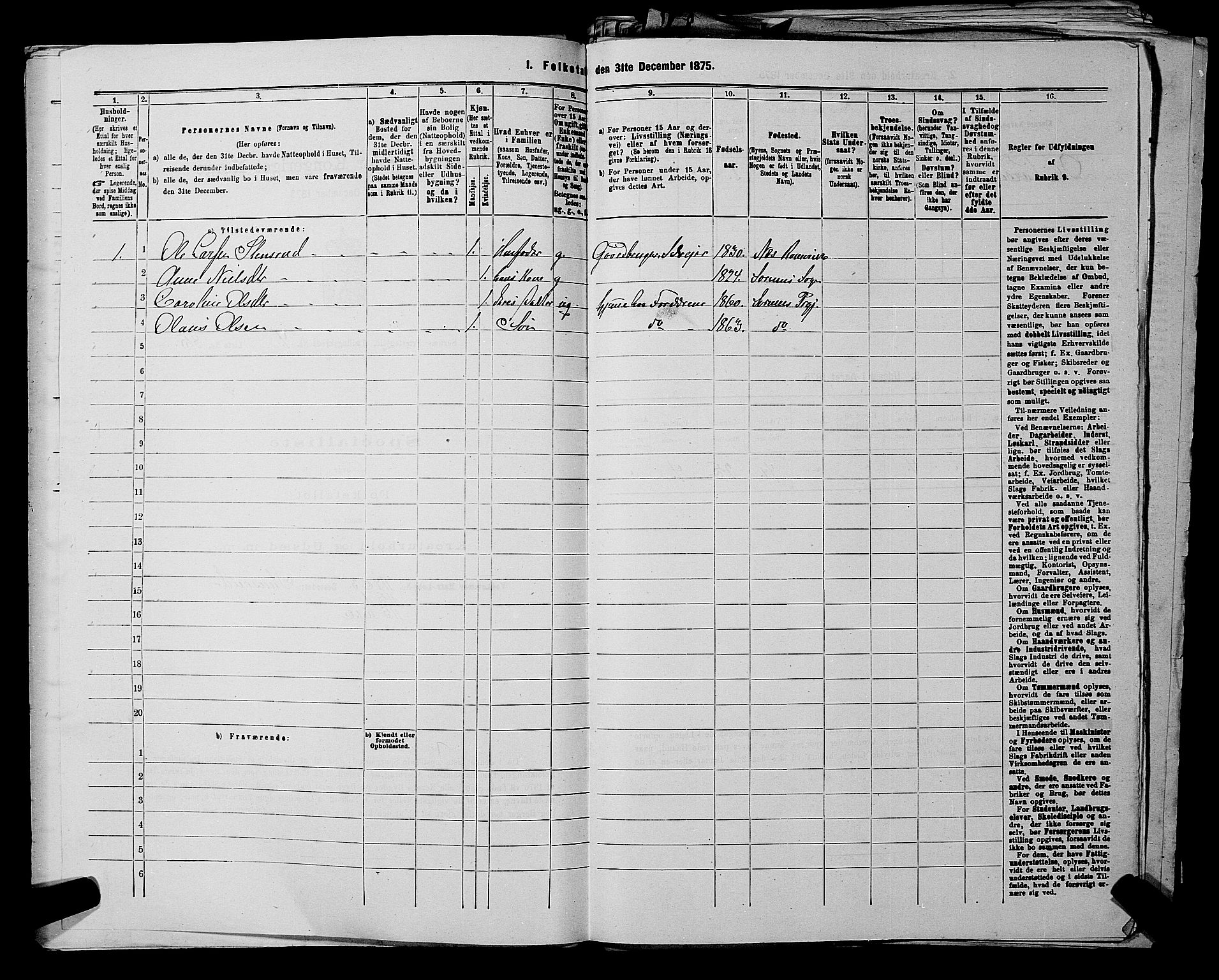 RA, 1875 census for 0226P Sørum, 1875, p. 631