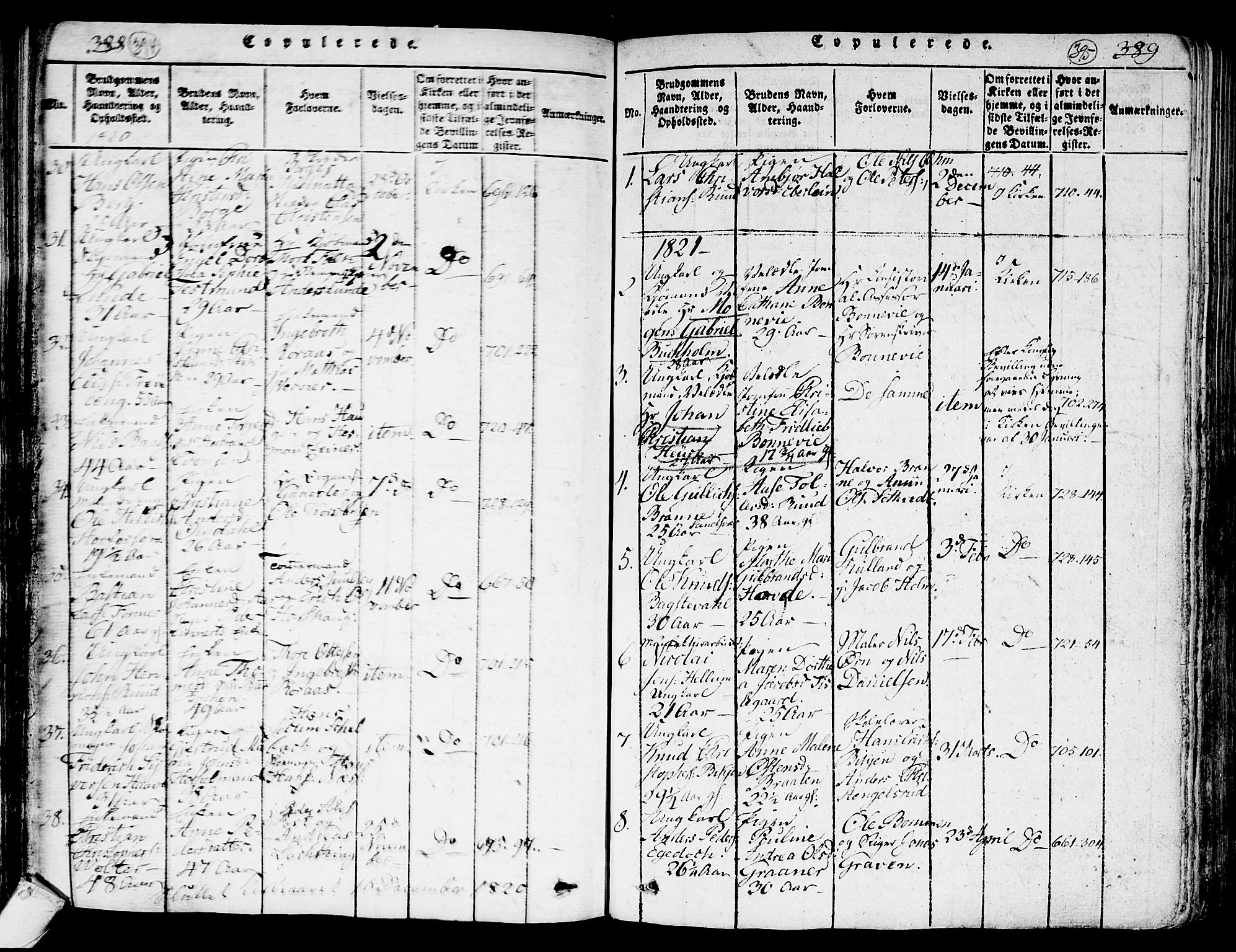 Kongsberg kirkebøker, SAKO/A-22/G/Ga/L0001: Parish register (copy) no. 1, 1816-1839, p. 394-395