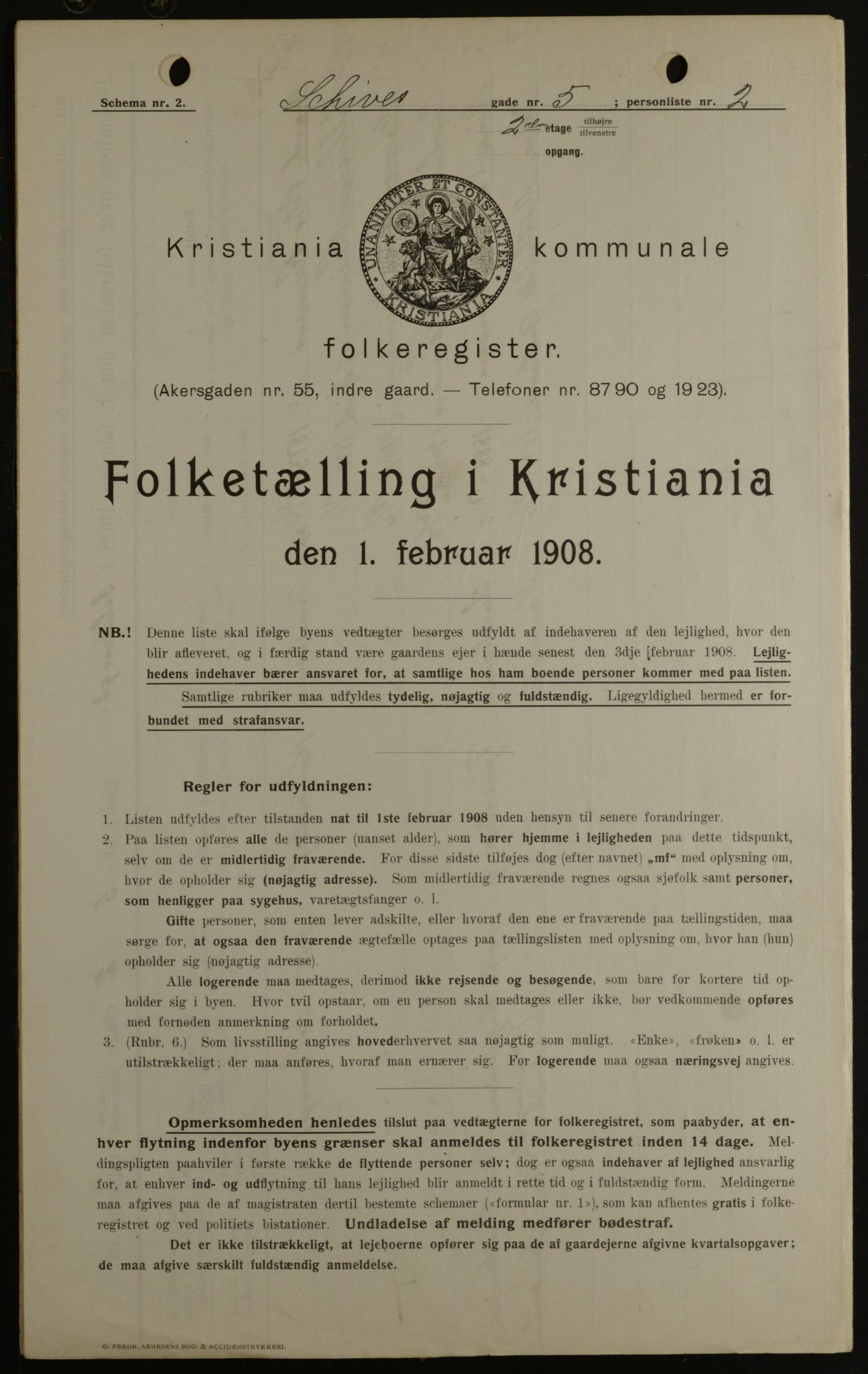 OBA, Municipal Census 1908 for Kristiania, 1908, p. 80735