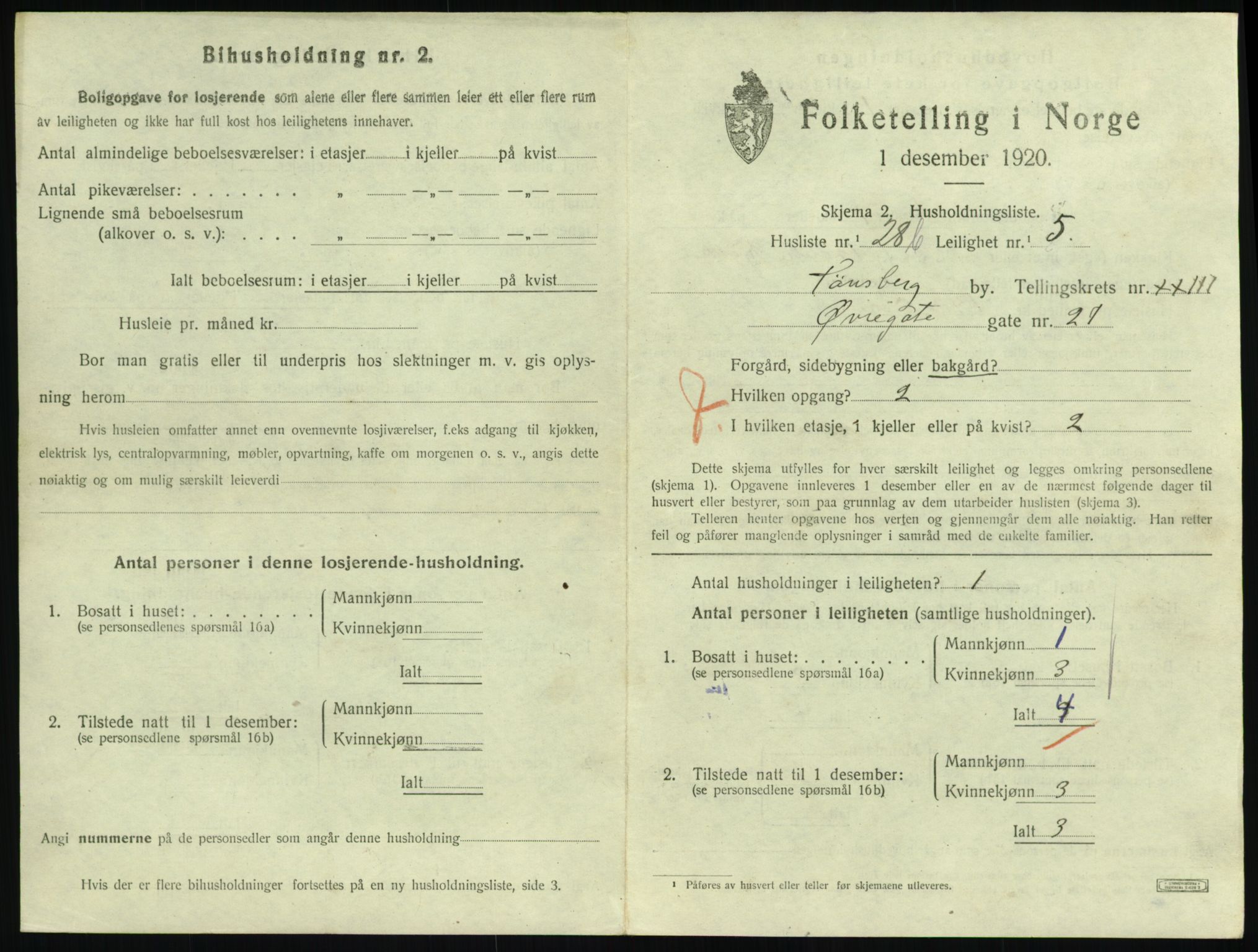 SAKO, 1920 census for Tønsberg, 1920, p. 8369