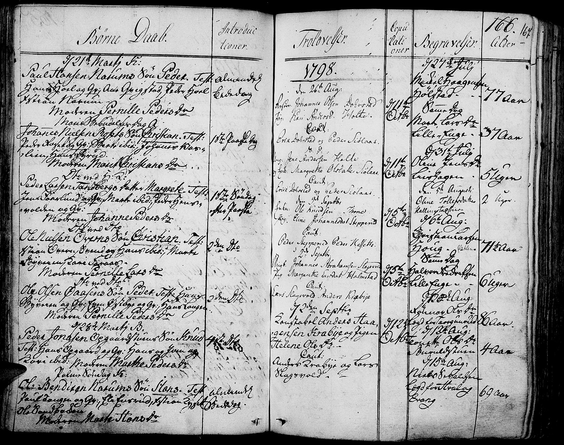 Toten prestekontor, SAH/PREST-102/H/Ha/Haa/L0007: Parish register (official) no. 7, 1794-1809, p. 167