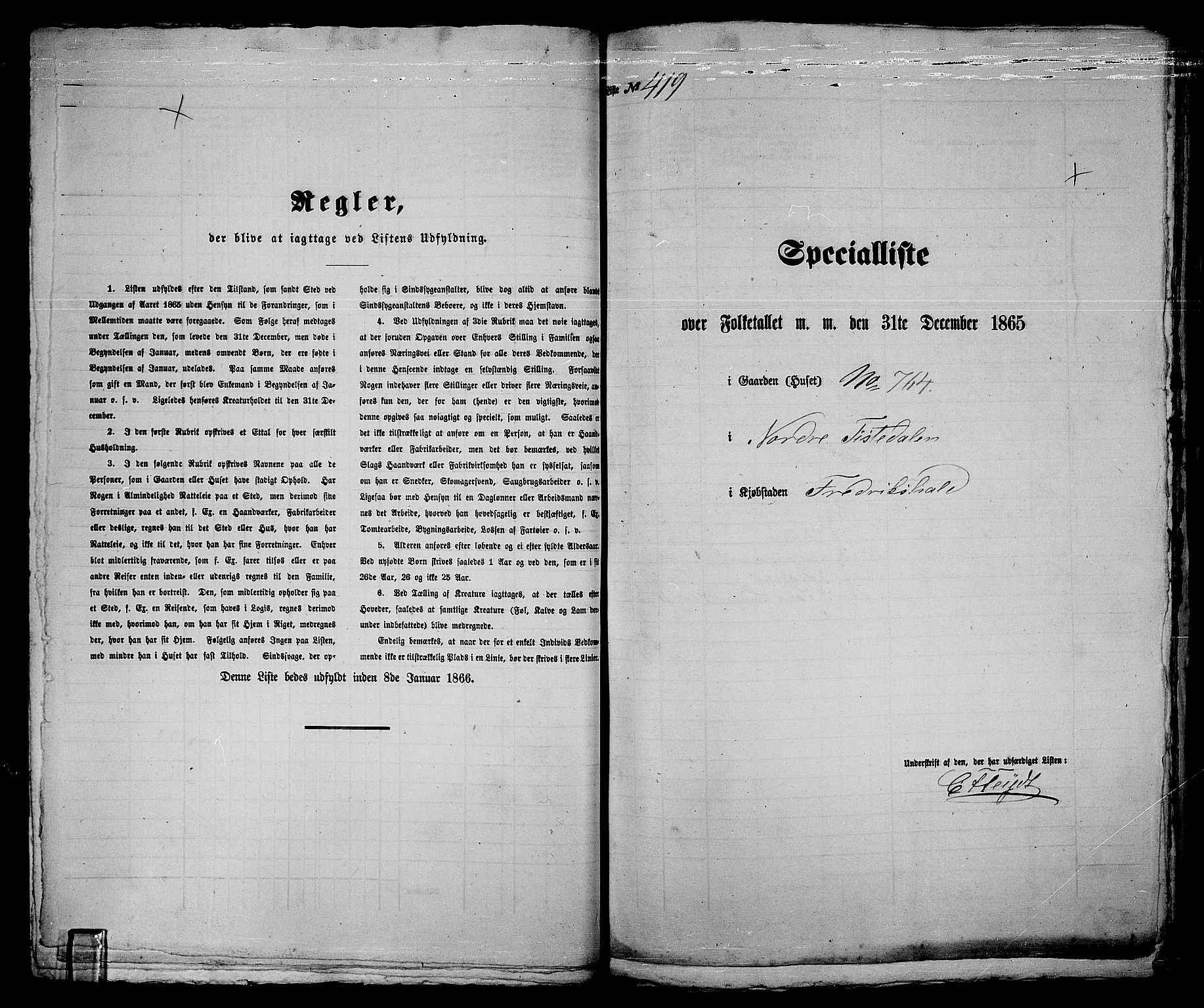 RA, 1865 census for Fredrikshald, 1865, p. 841