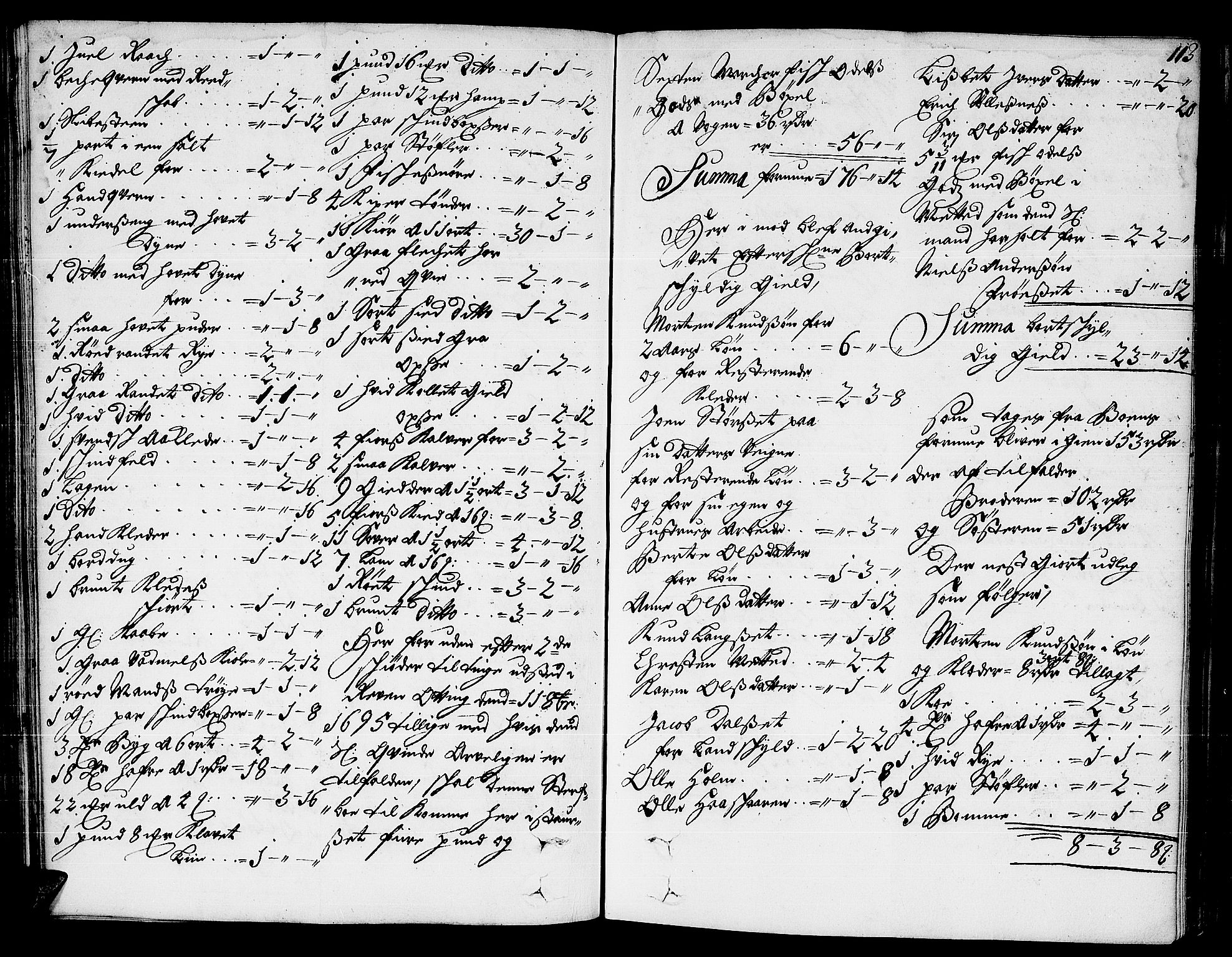 Romsdal sorenskriveri, AV/SAT-A-4149/1/3/3A/L0004: Skifteprotokoll, 1702-1706, p. 112b-113a