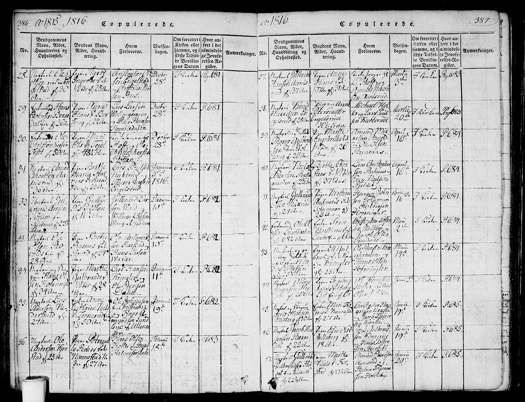 Nannestad prestekontor Kirkebøker, SAO/A-10414a/F/Fa/L0009: Parish register (official) no. I 9, 1815-1840, p. 386-387