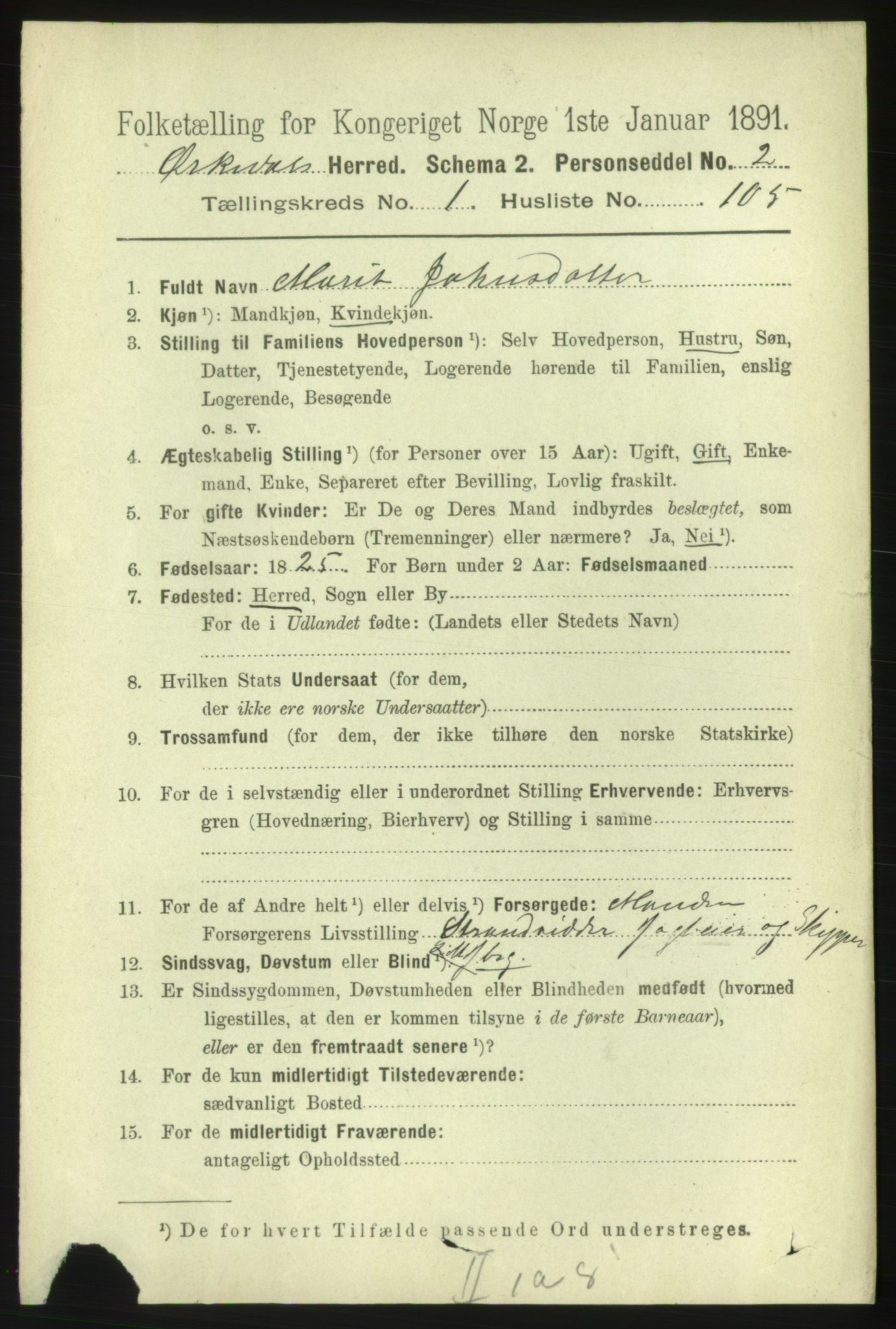 RA, 1891 census for 1638 Orkdal, 1891, p. 878