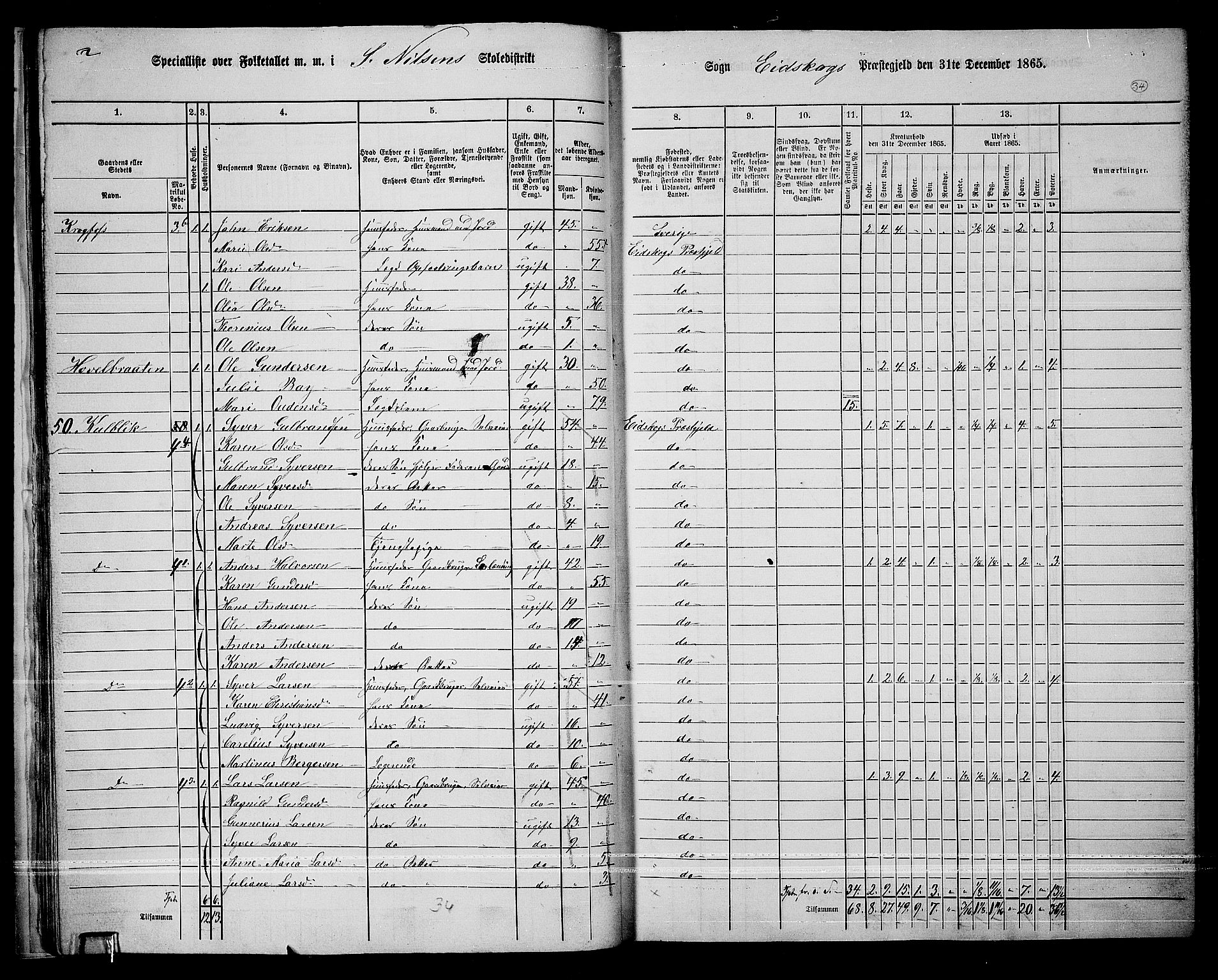 RA, 1865 census for Eidskog, 1865, p. 32