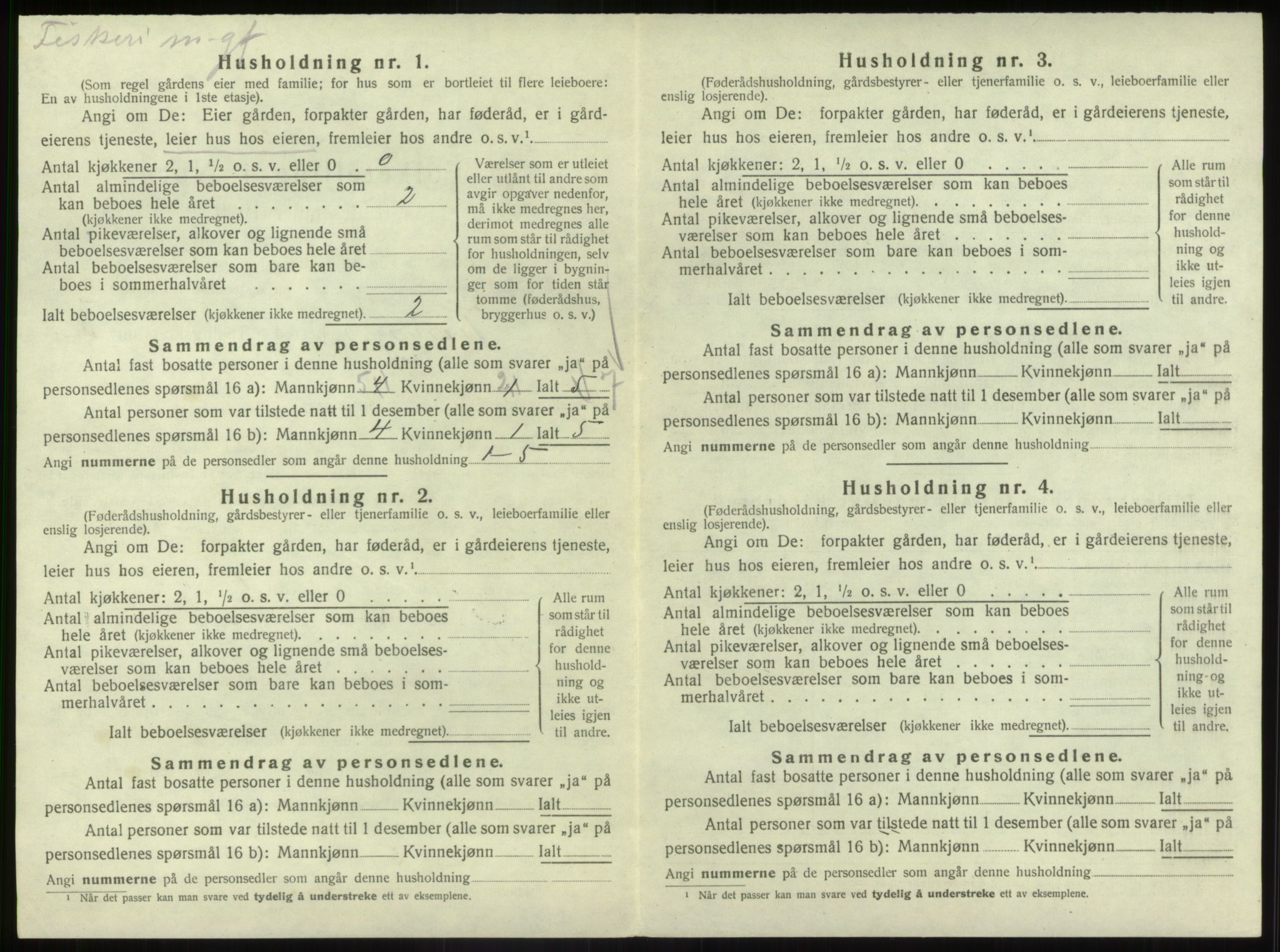 SAB, 1920 census for Vevring, 1920, p. 352