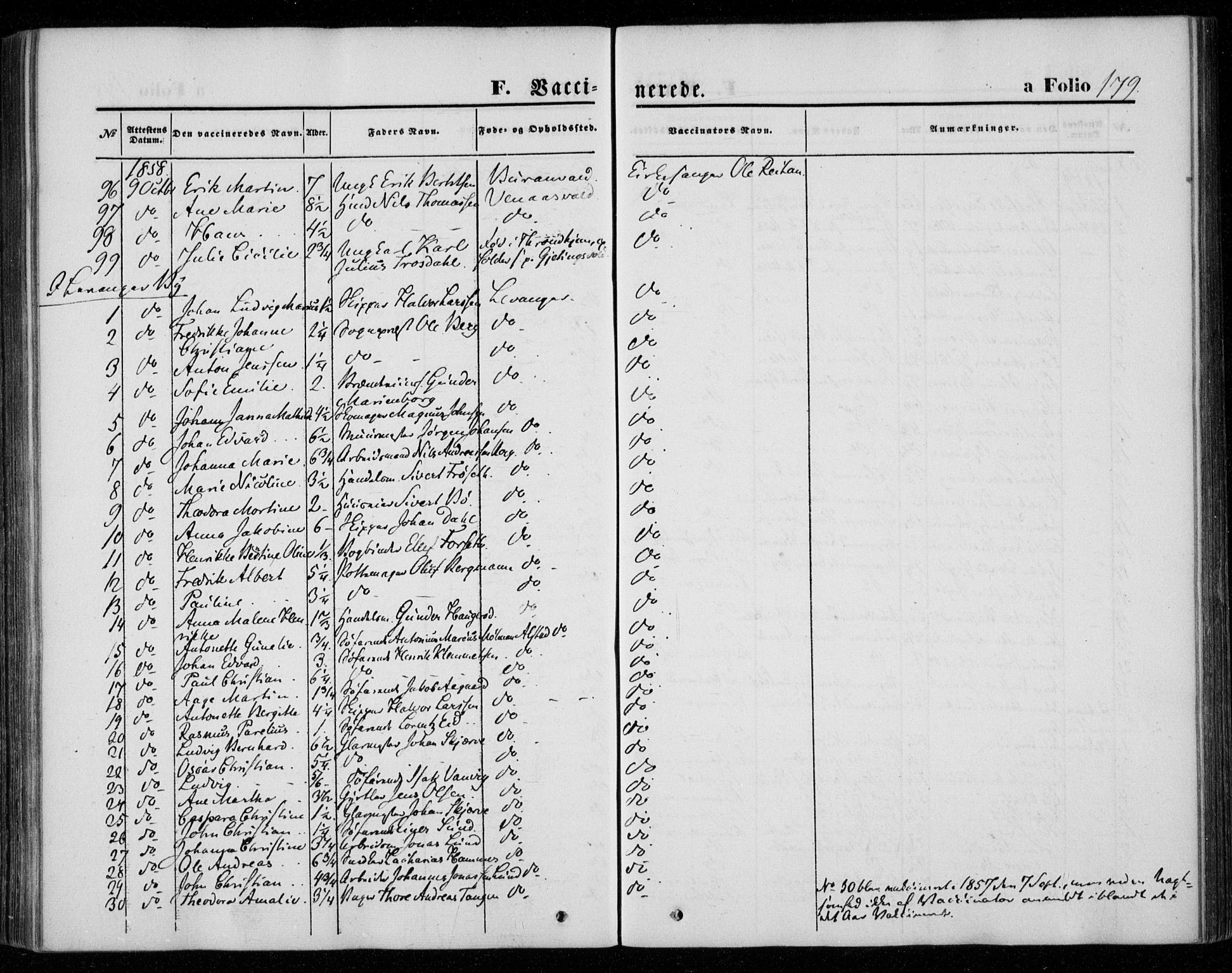 Ministerialprotokoller, klokkerbøker og fødselsregistre - Nord-Trøndelag, AV/SAT-A-1458/720/L0184: Parish register (official) no. 720A02 /1, 1855-1863, p. 179