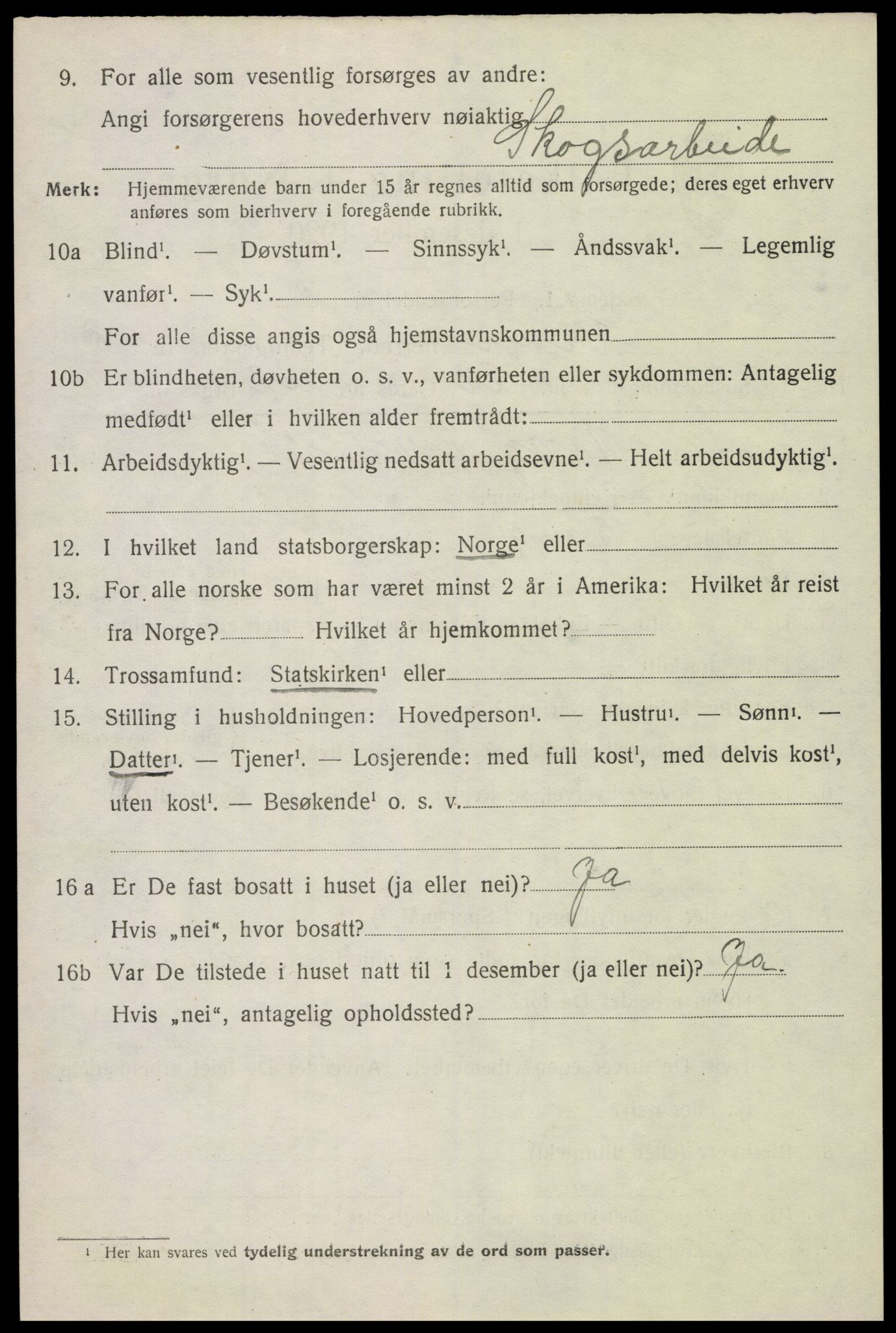 SAH, 1920 census for Gran, 1920, p. 10727