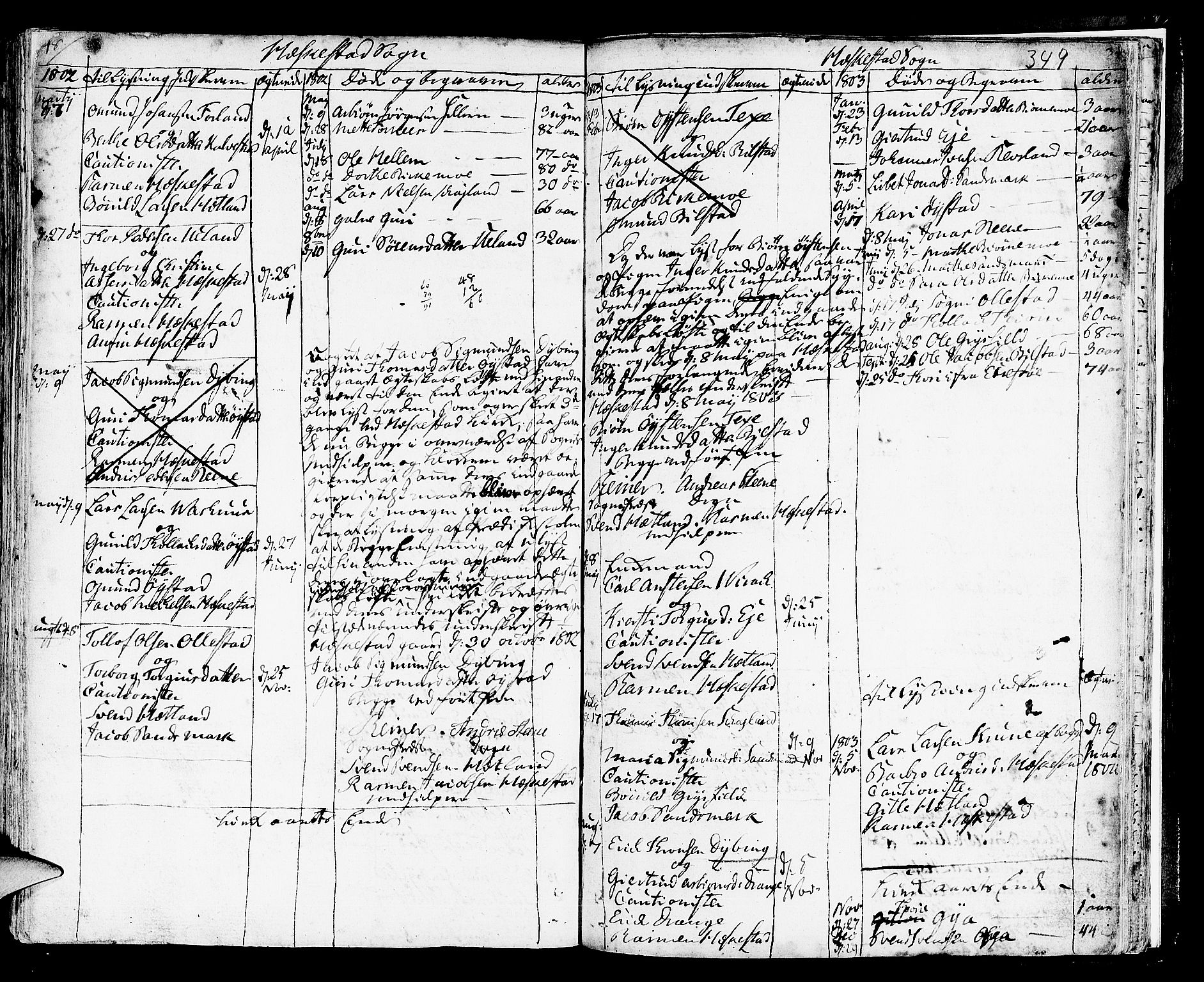 Helleland sokneprestkontor, SAST/A-101810: Parish register (official) no. A 3 /3, 1791-1817, p. 348-349