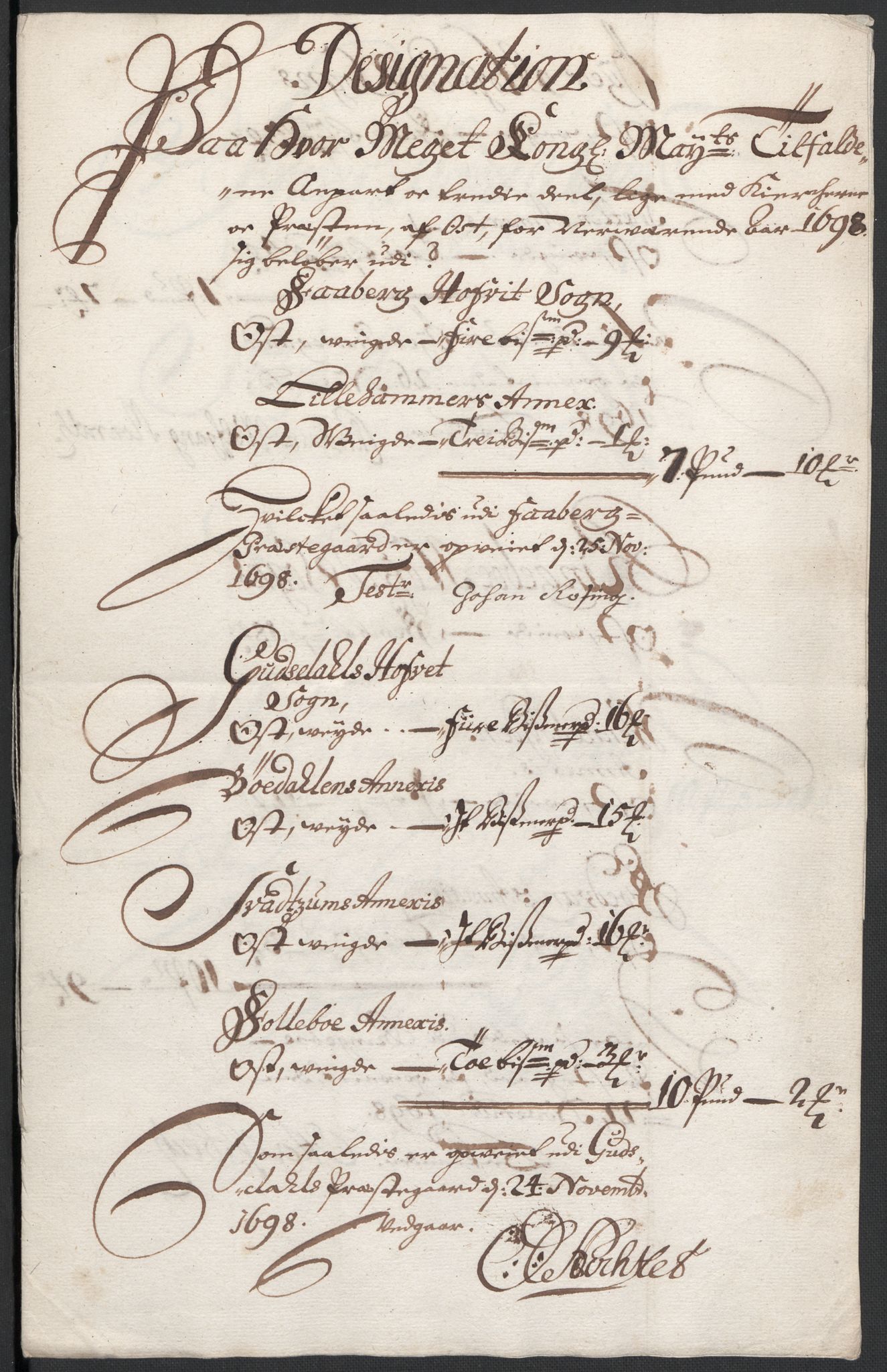Rentekammeret inntil 1814, Reviderte regnskaper, Fogderegnskap, RA/EA-4092/R17/L1171: Fogderegnskap Gudbrandsdal, 1698, p. 121