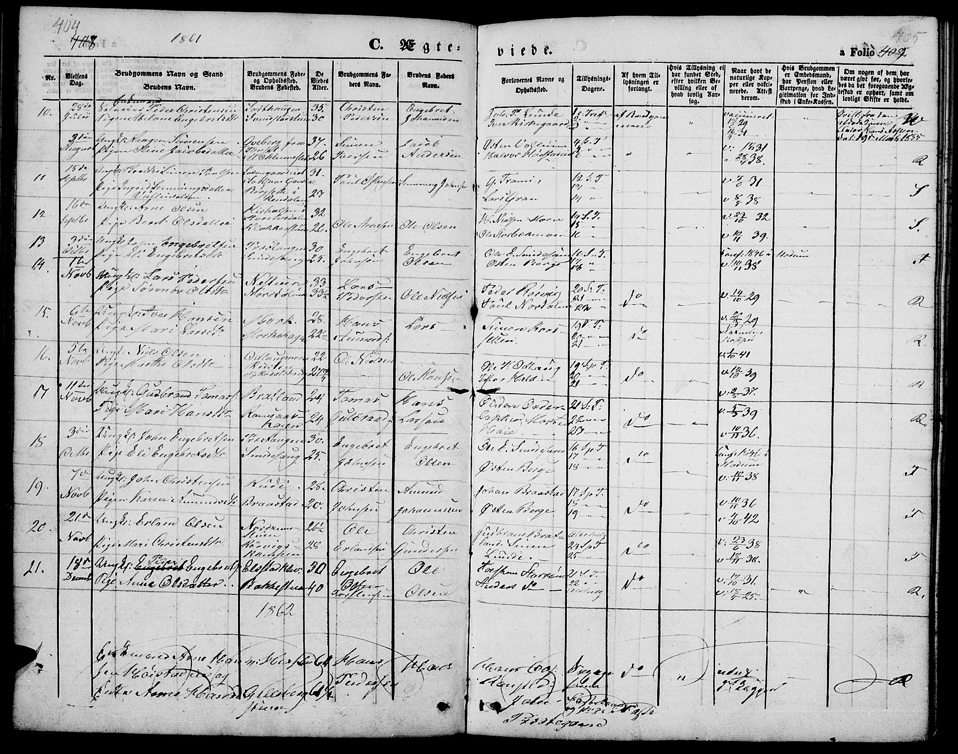 Ringebu prestekontor, SAH/PREST-082/H/Ha/Hab/L0003: Parish register (copy) no. 3, 1854-1866, p. 404-405