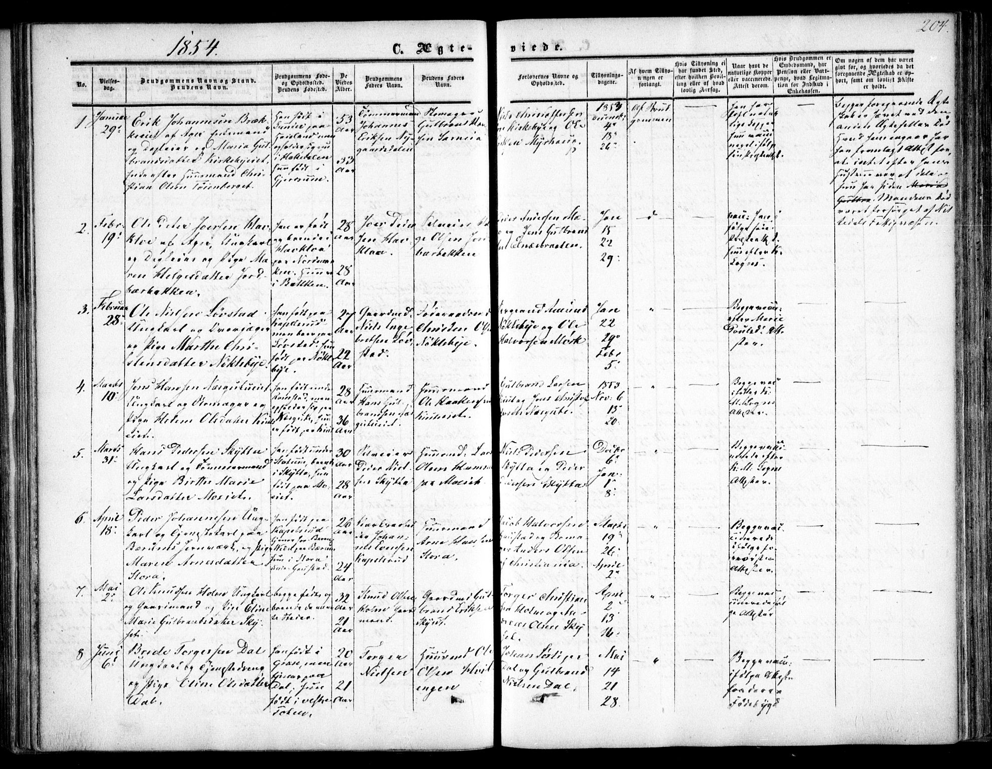 Nittedal prestekontor Kirkebøker, SAO/A-10365a/F/Fa/L0005: Parish register (official) no. I 5, 1850-1862, p. 204