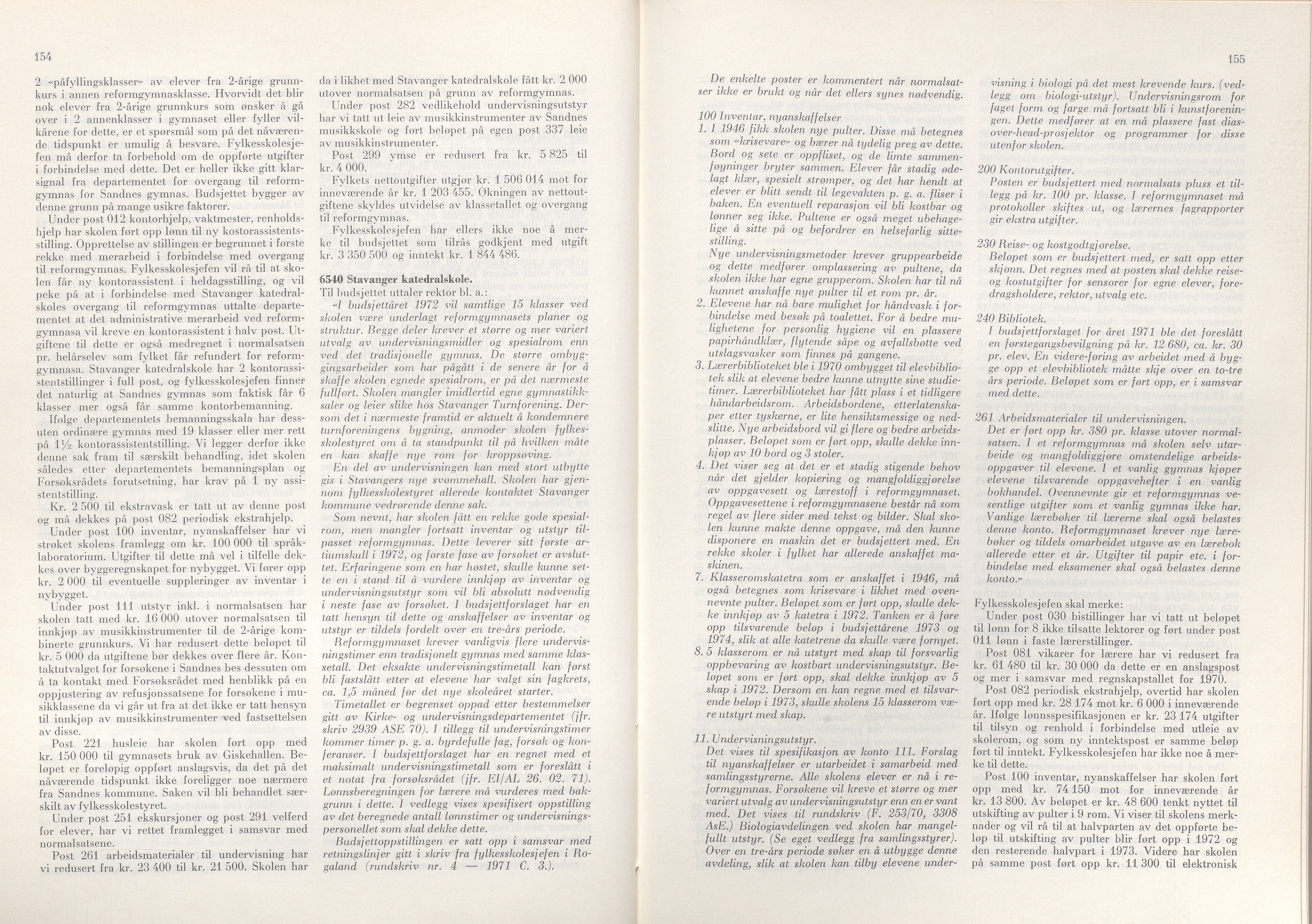 Rogaland fylkeskommune - Fylkesrådmannen , IKAR/A-900/A/Aa/Aaa/L0091: Møtebok , 1971, p. 154-155