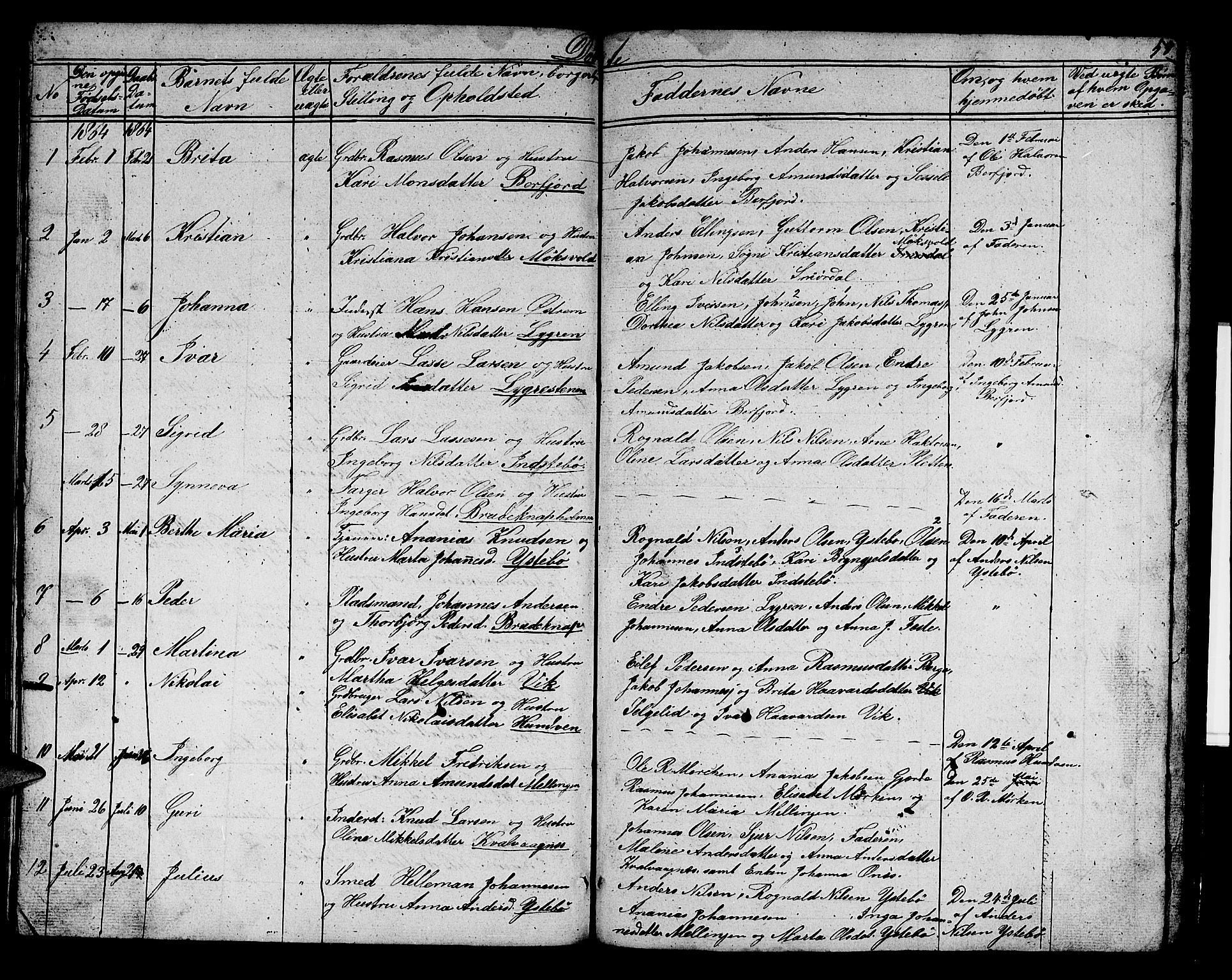 Alversund Sokneprestembete, SAB/A-73901/H/Ha/Hab: Parish register (copy) no. B 1, 1852-1865, p. 58